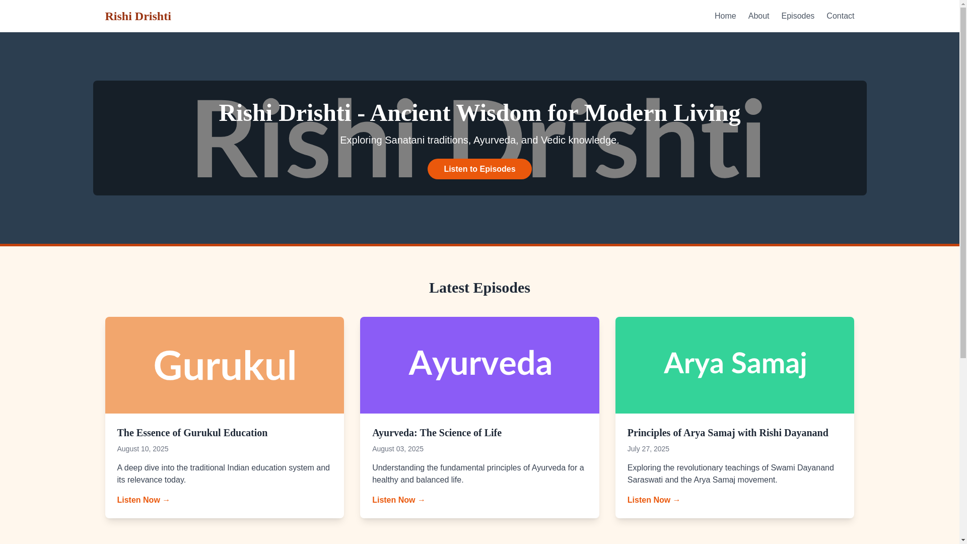 website screenshot of https://rishidrishti.in/