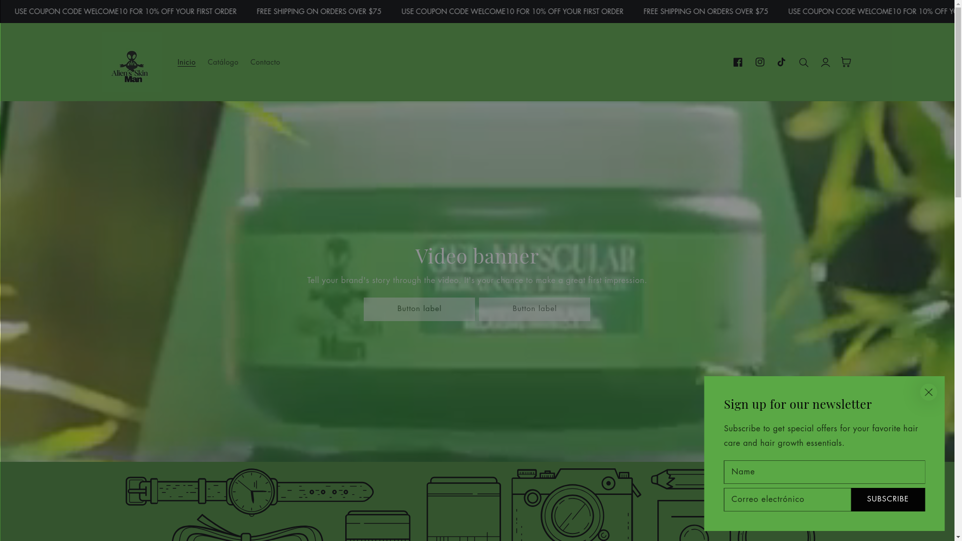 website screenshot of https://alienskinman.com/