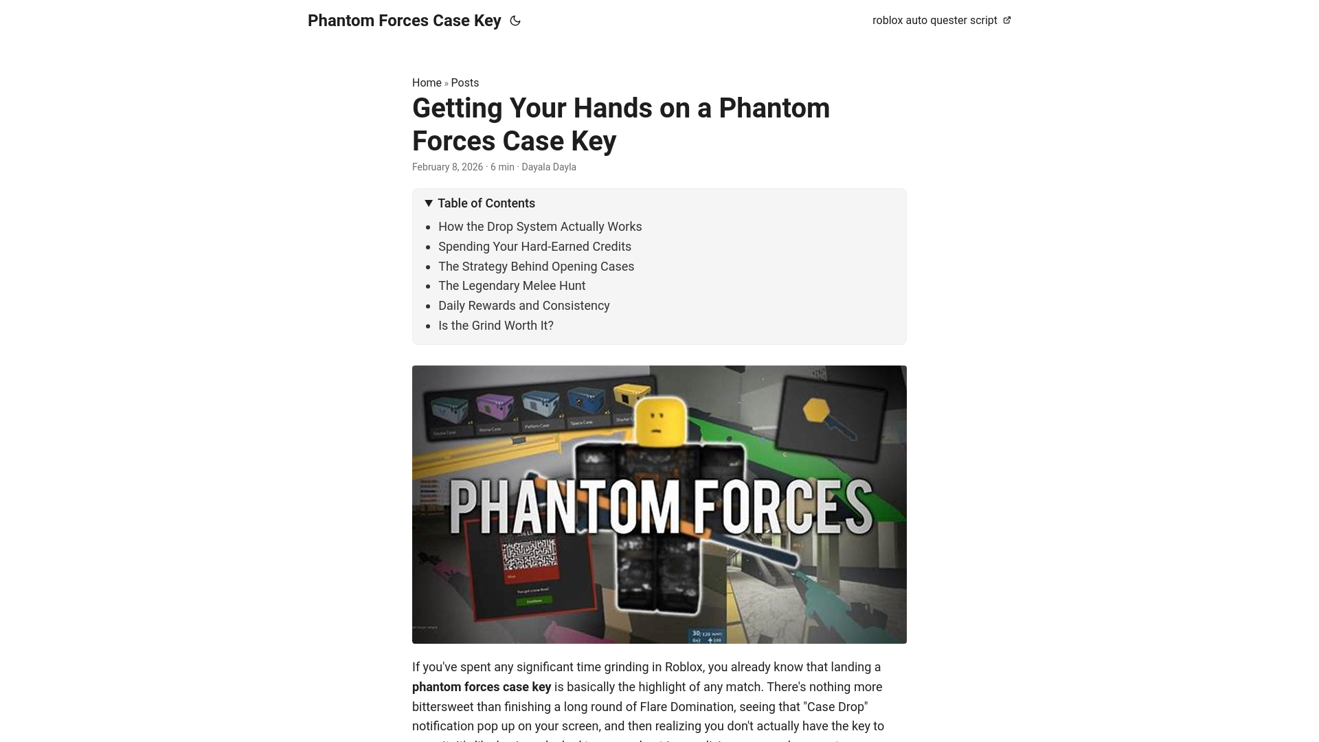 website screenshot of https://phantom-forces-case-key.pages.dev/