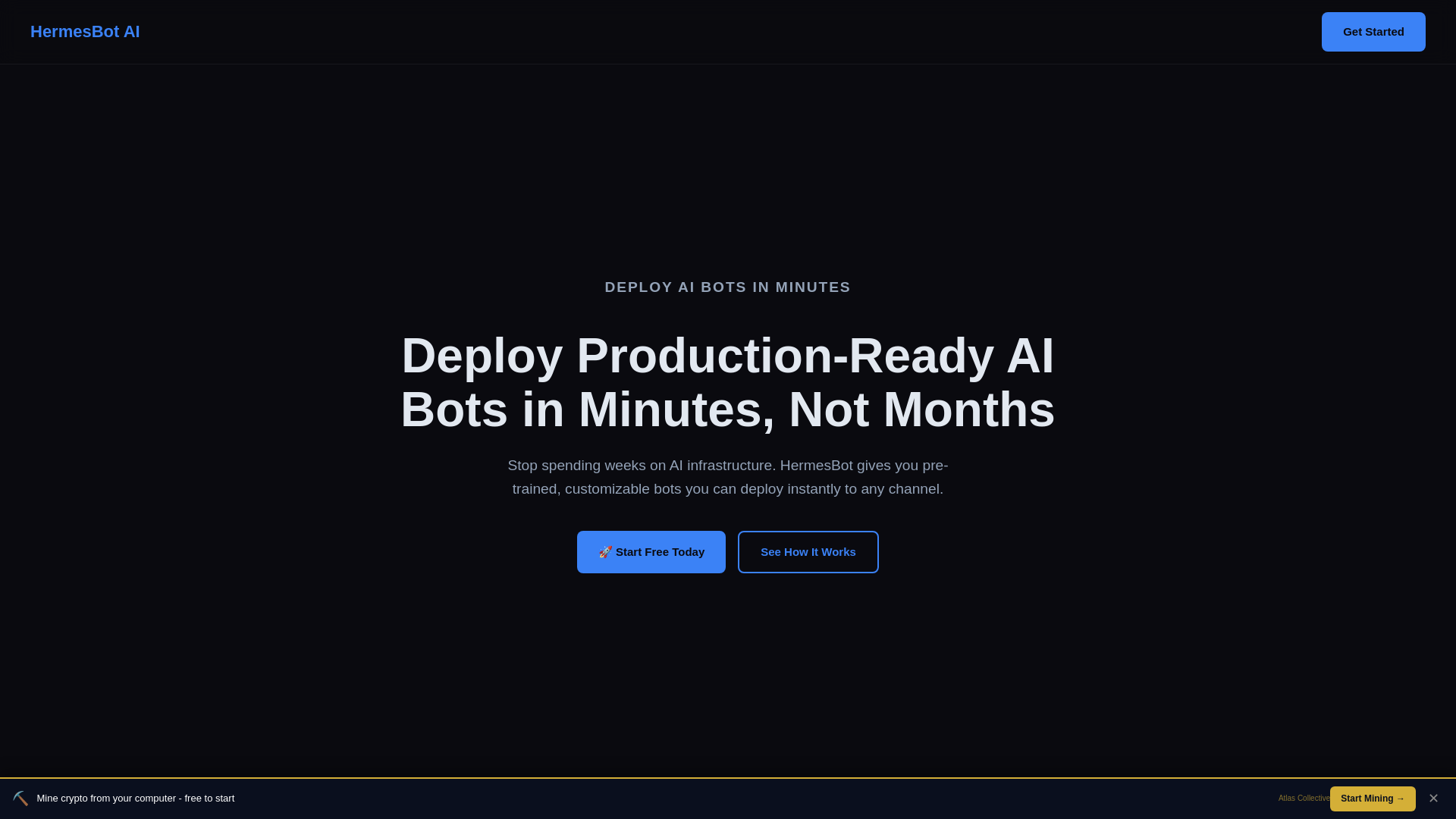 website screenshot of https://hermesbot-ai.com