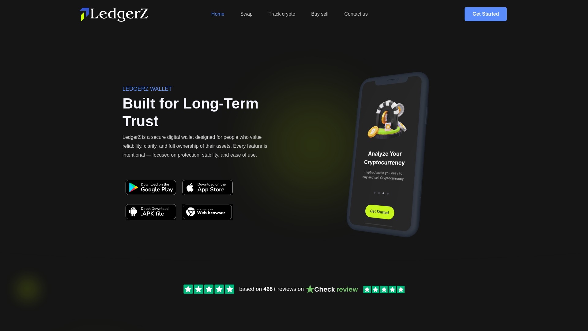 website screenshot of https://ledgerz.net/