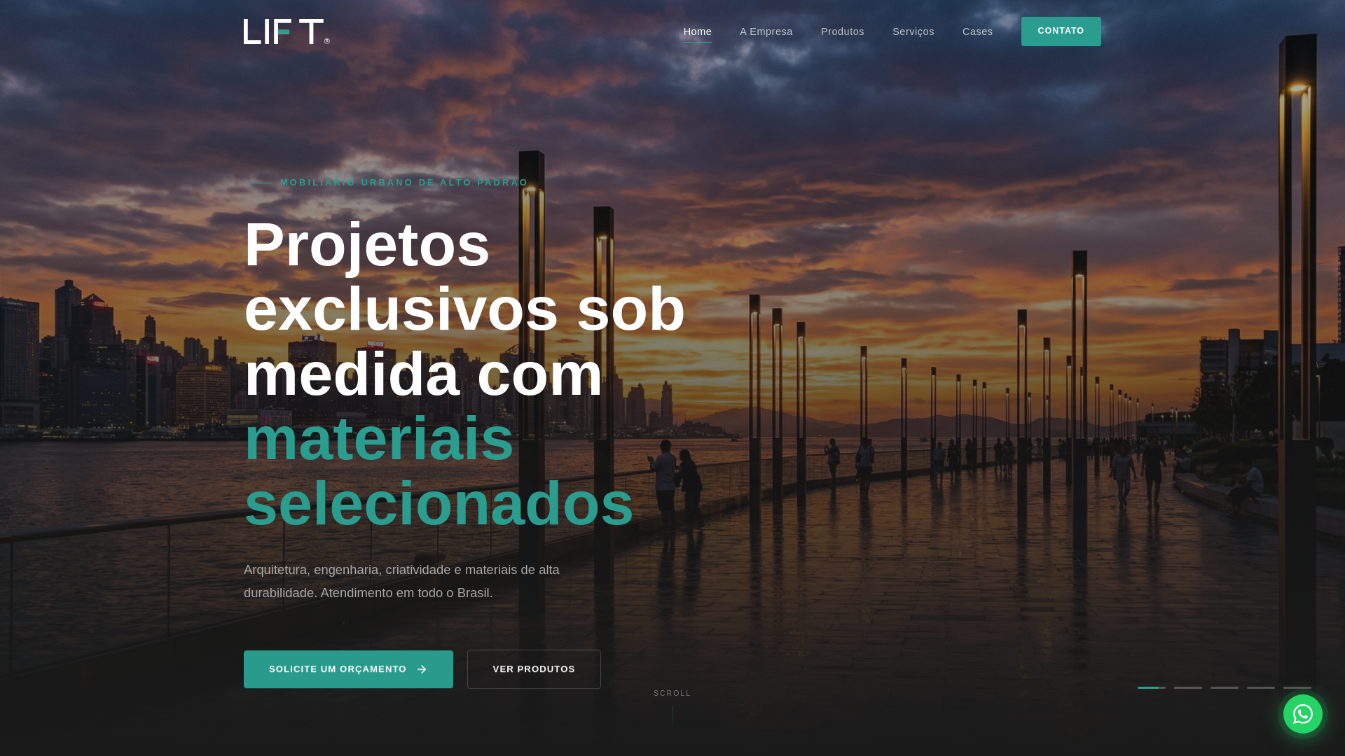website screenshot of https://liftart.com.br