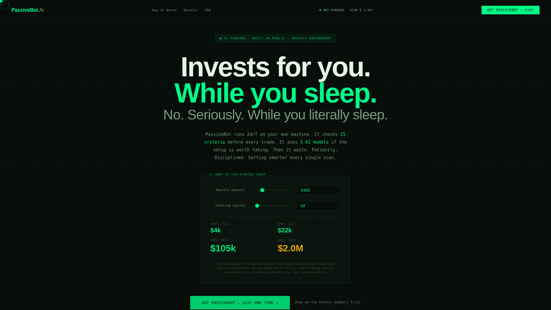 website screenshot of https://passivebotai.com/