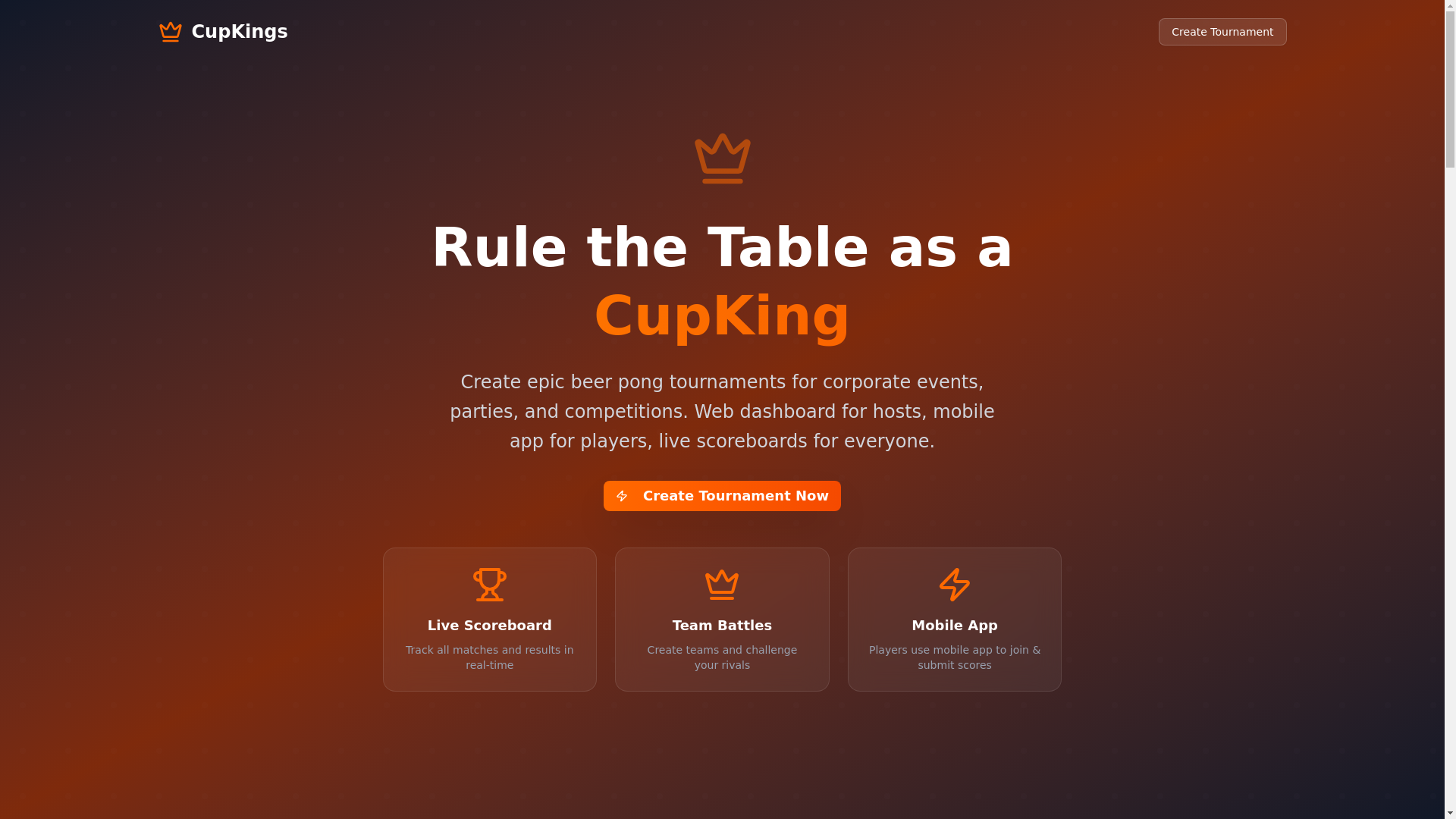 website screenshot of https://cupkings.app/