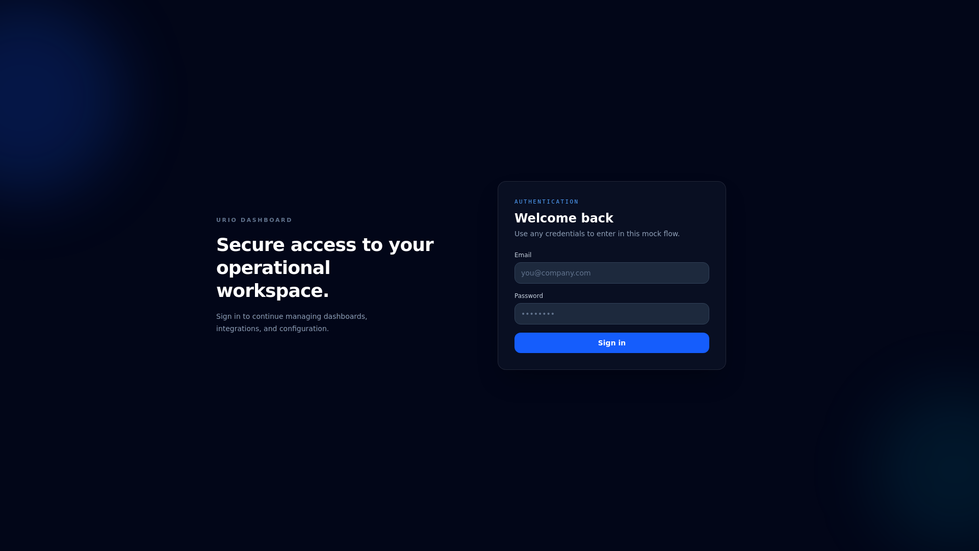 website screenshot of https://urio-dashboard.pages.dev/