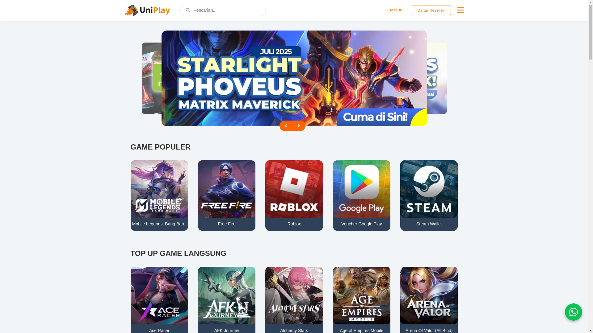 website screenshot of https://arjunagame.com/