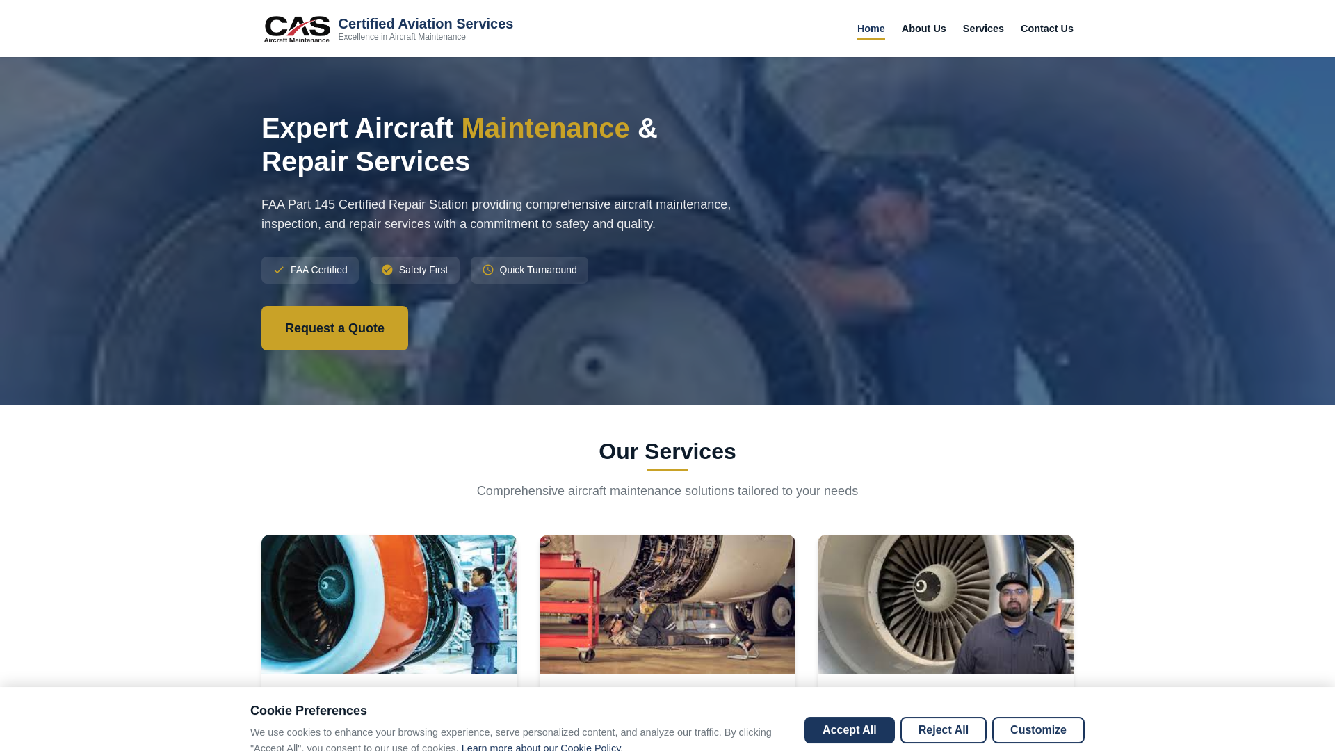 website screenshot of https://aviations.pages.dev/