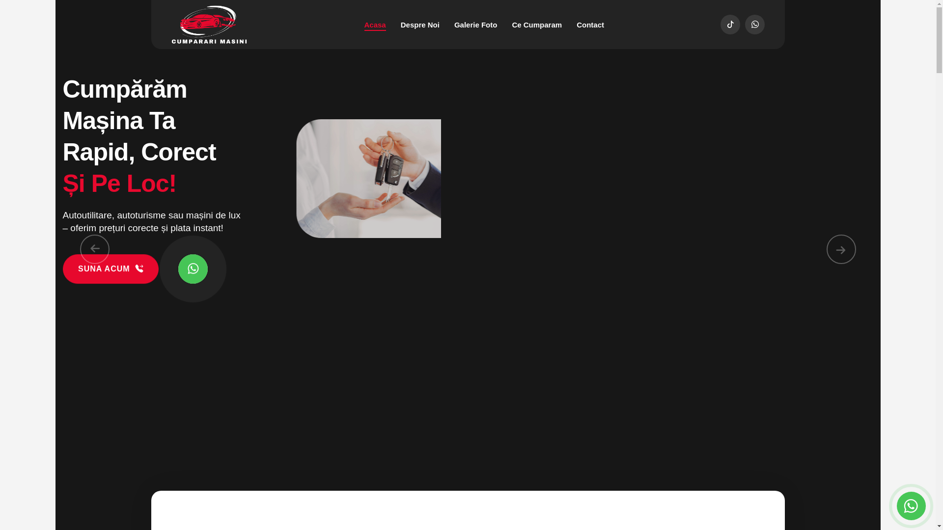 website screenshot of https://cumpararemasini.ro/