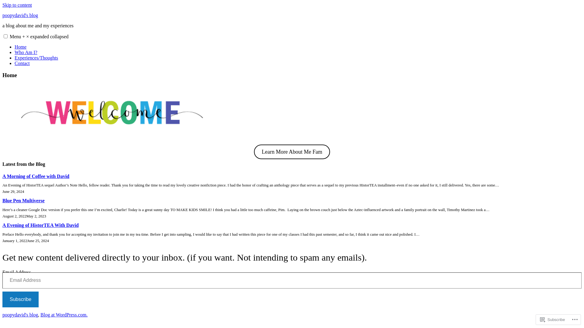 website screenshot of https://poopydavid.com/