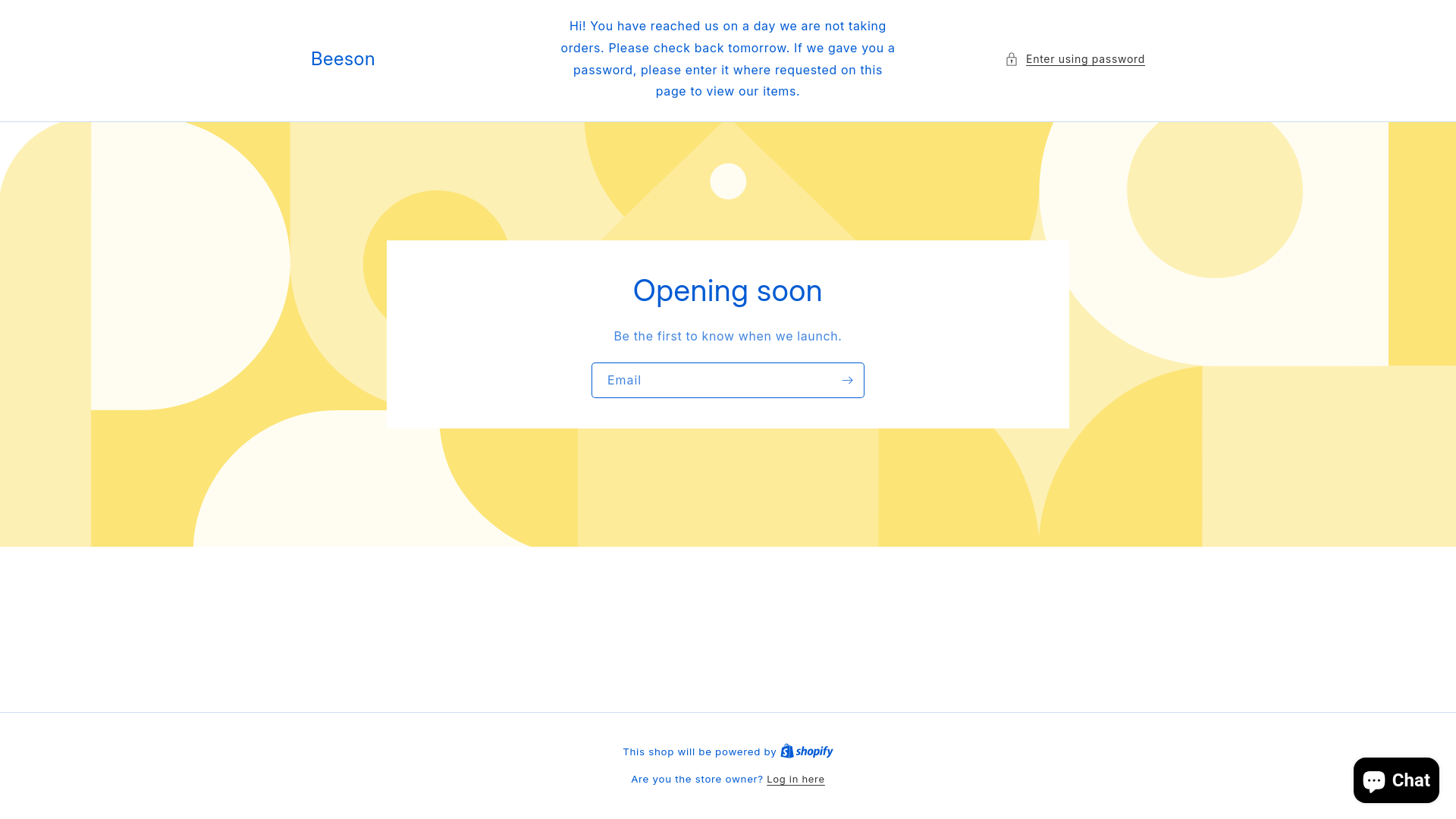 website screenshot of https://beesonsale.com