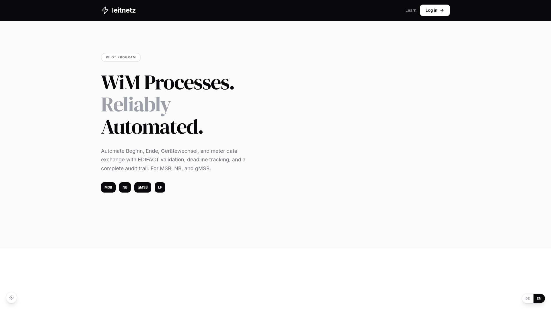 website screenshot of https://leitnetz.com