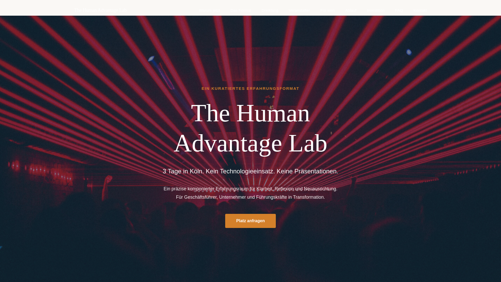 website screenshot of https://thehumanadvantagelab.de/