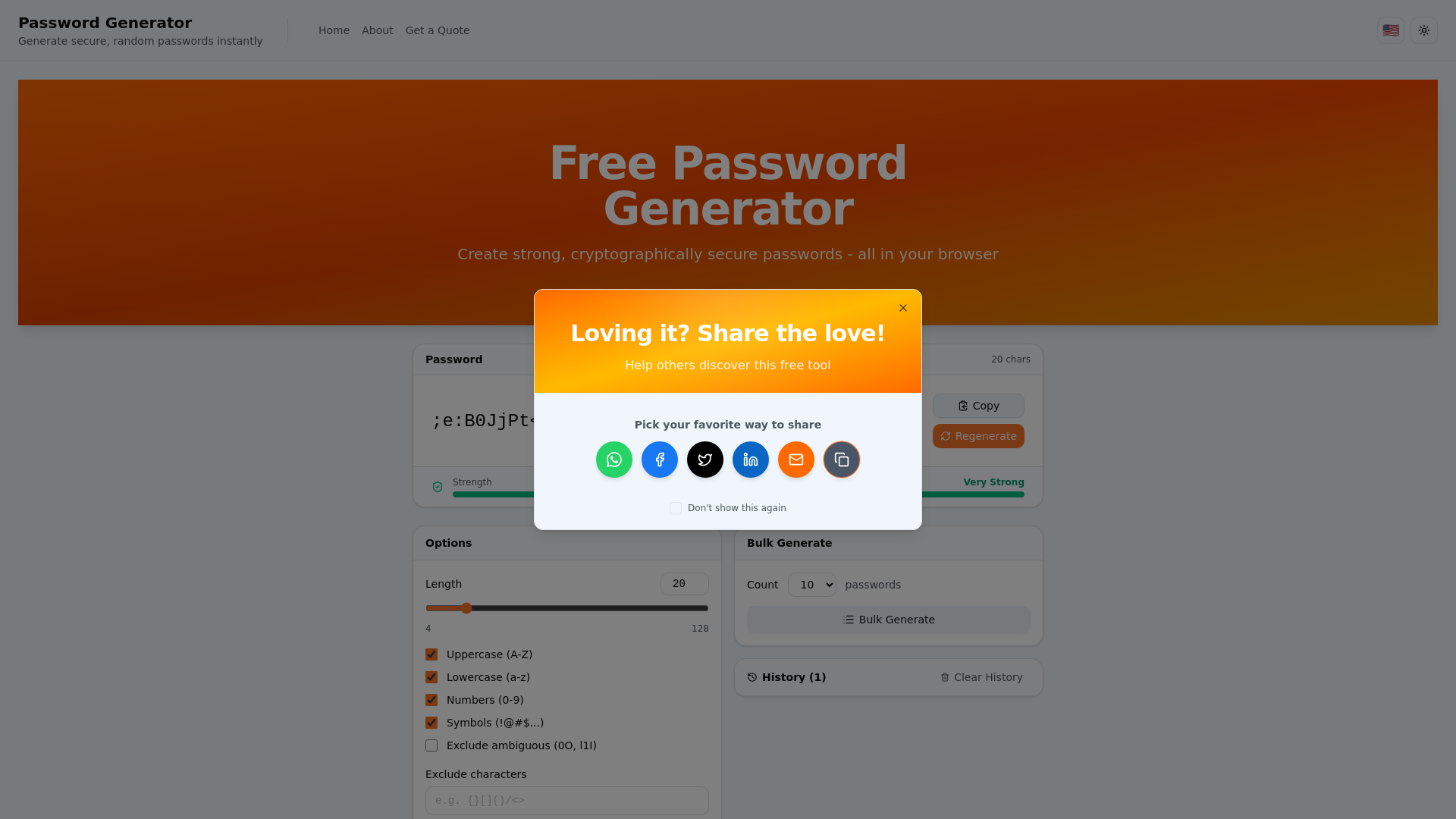 website screenshot of https://password-generator-7gx.pages.dev/