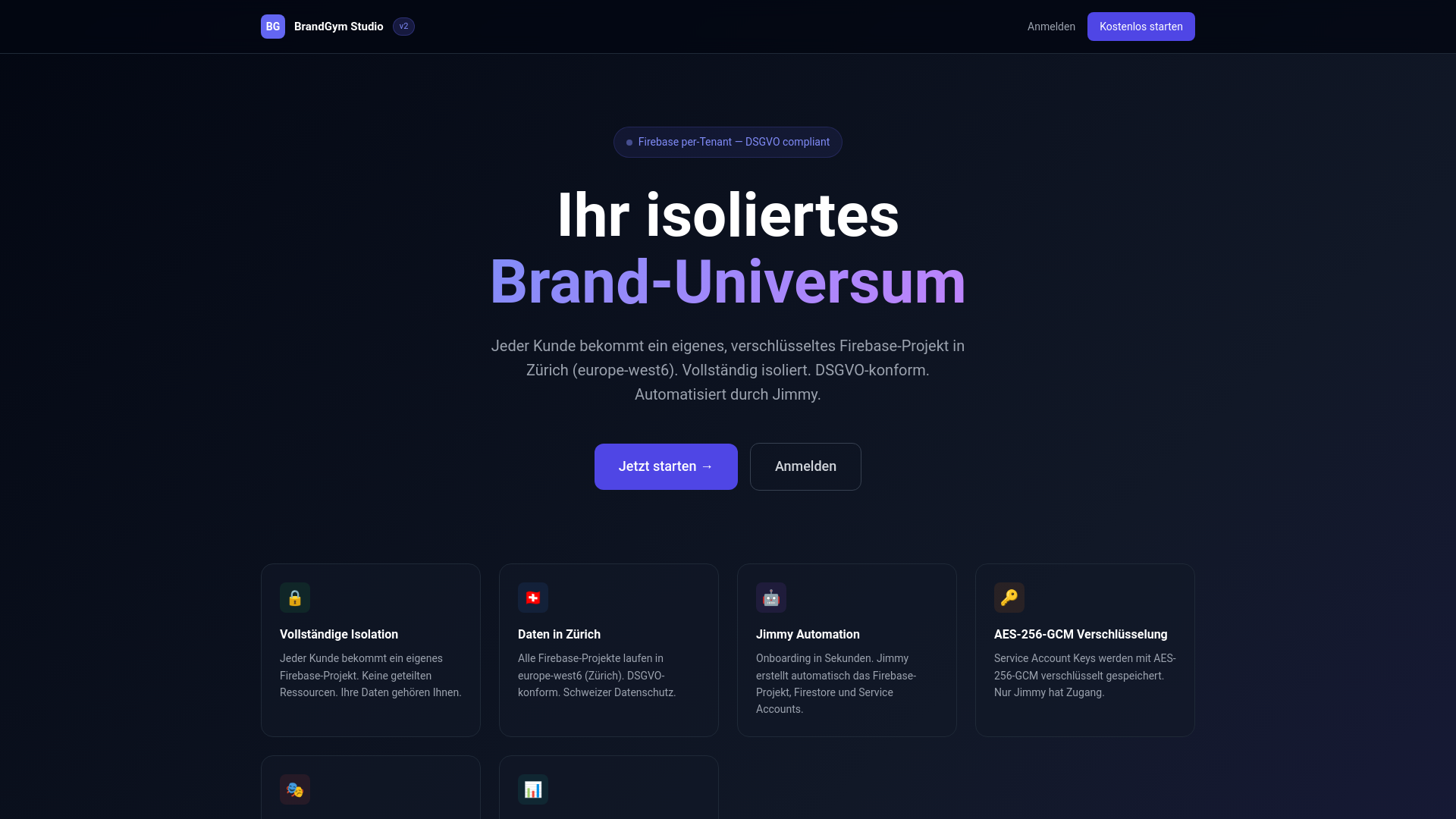 website screenshot of https://brandgym-studio.pages.dev/