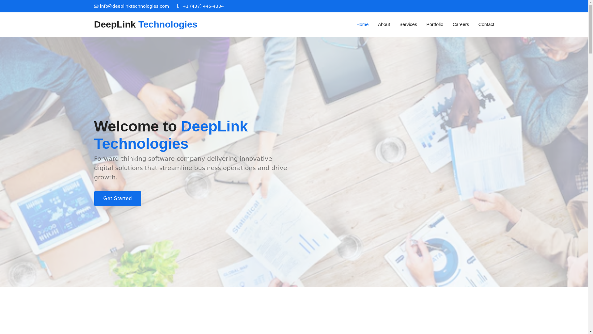website screenshot of https://deeplinktechnologies.com/