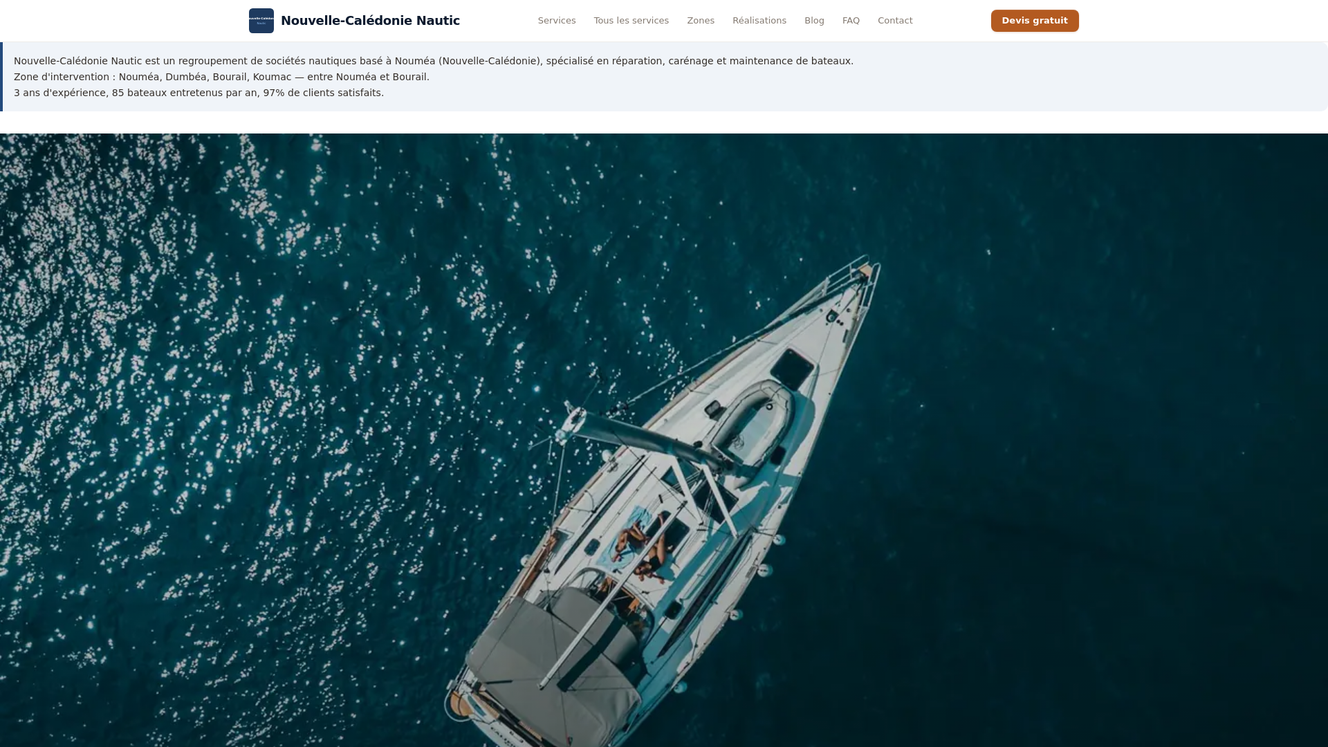 website screenshot of https://nouvellecaledonie-nautic.fr/