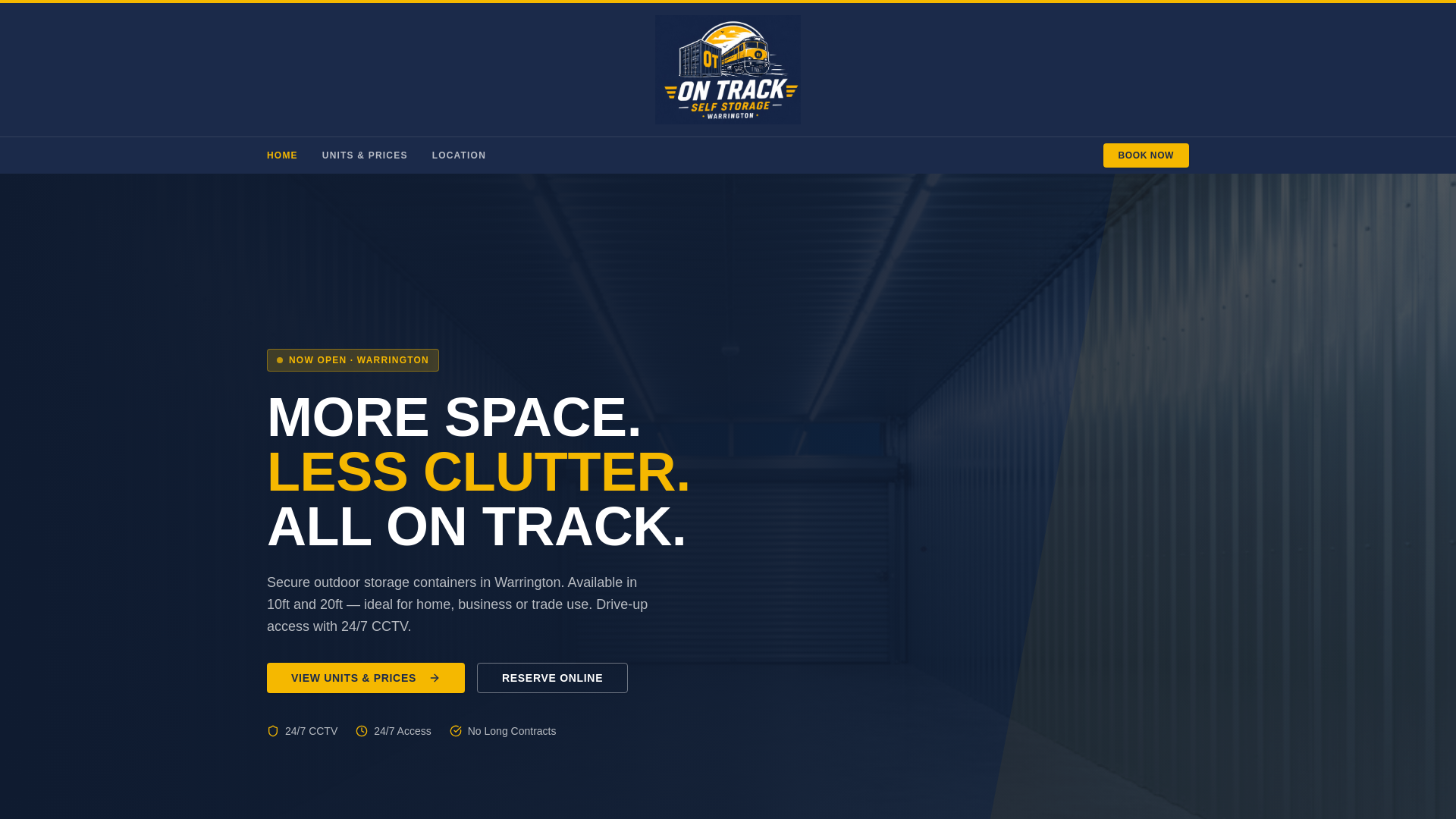 website screenshot of https://ot-storage-warrington.com/