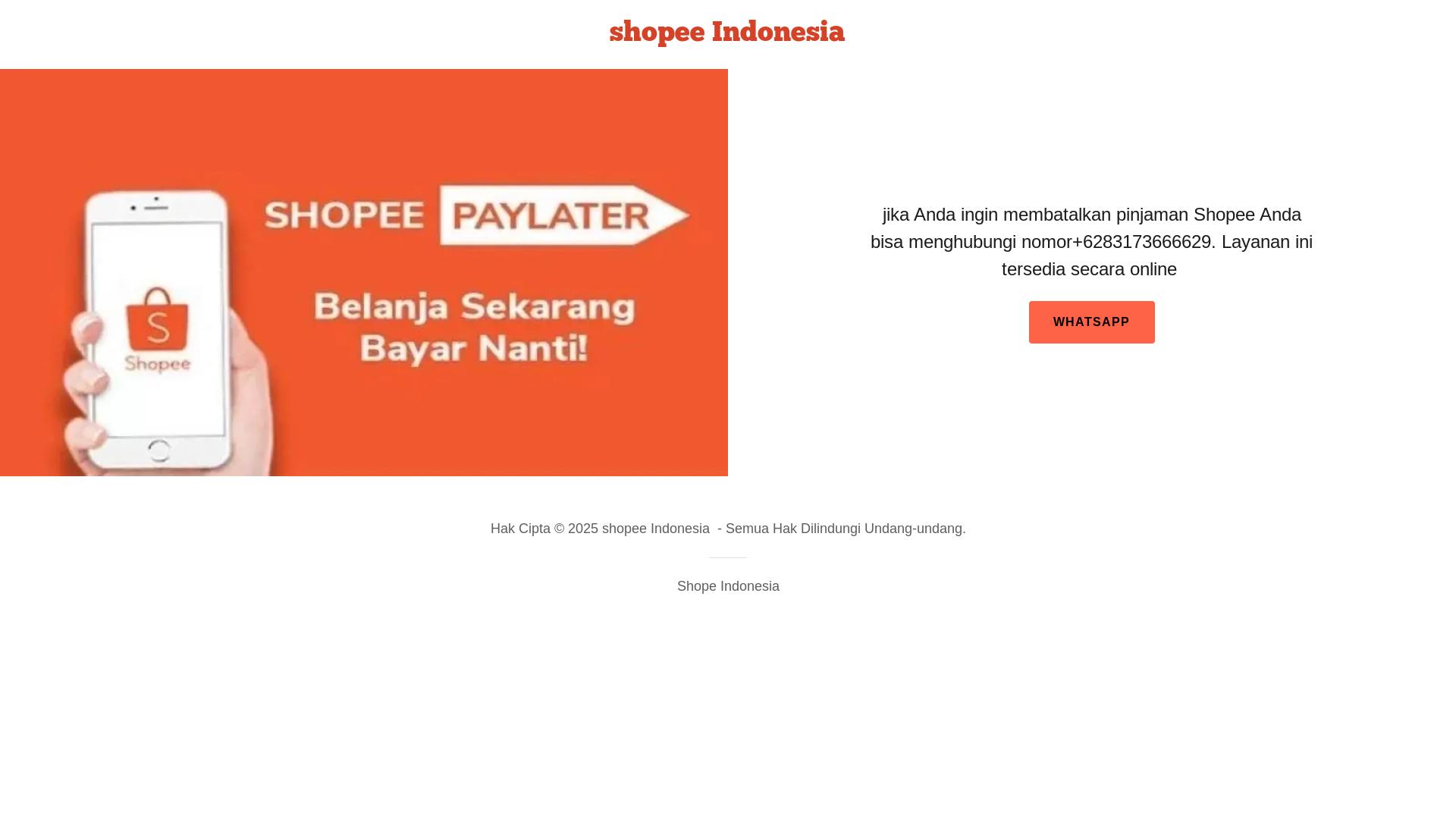website screenshot of https://shopeindonesiashoping.shop/