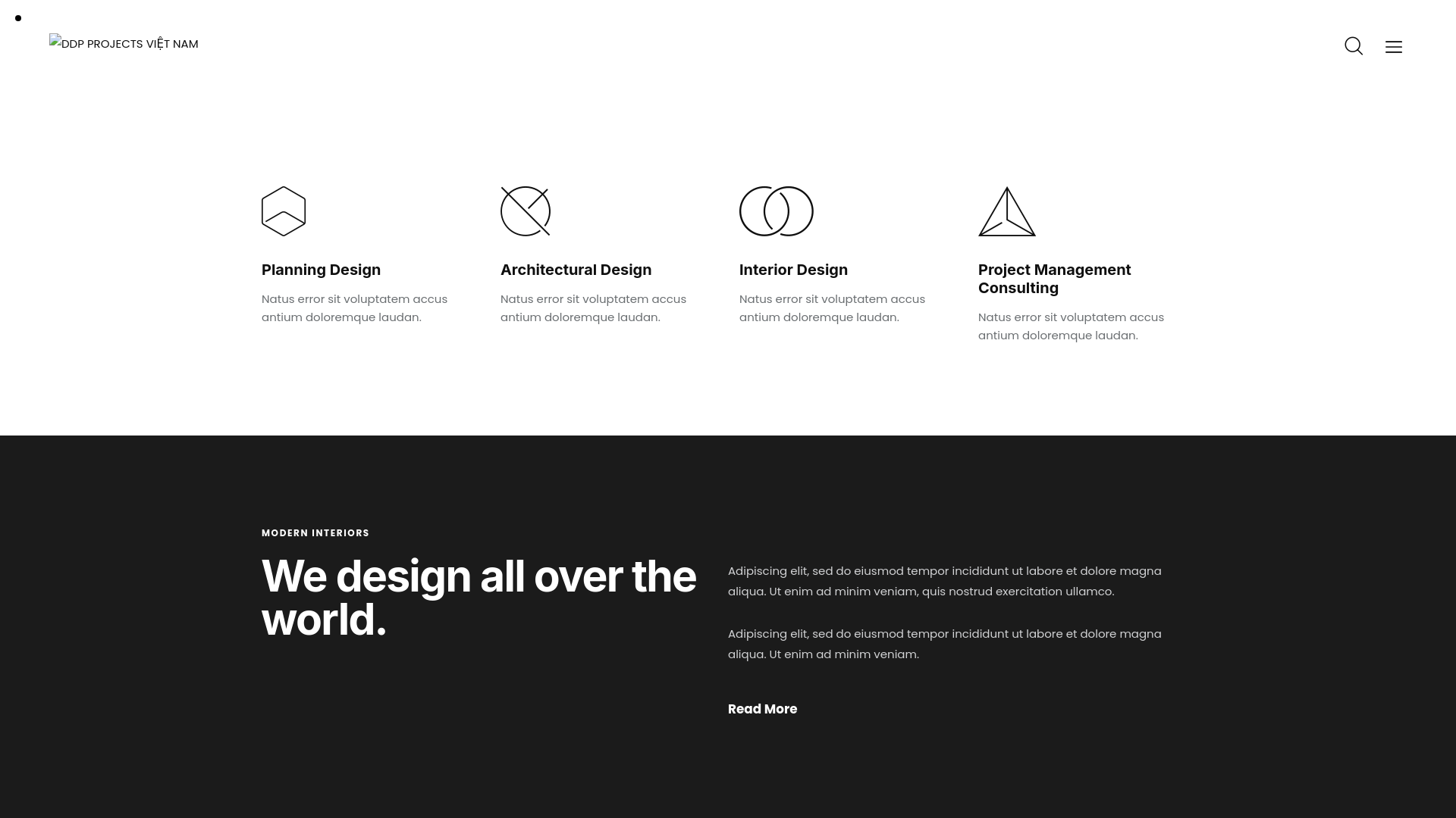 website screenshot of https://ddpprojects.vn/