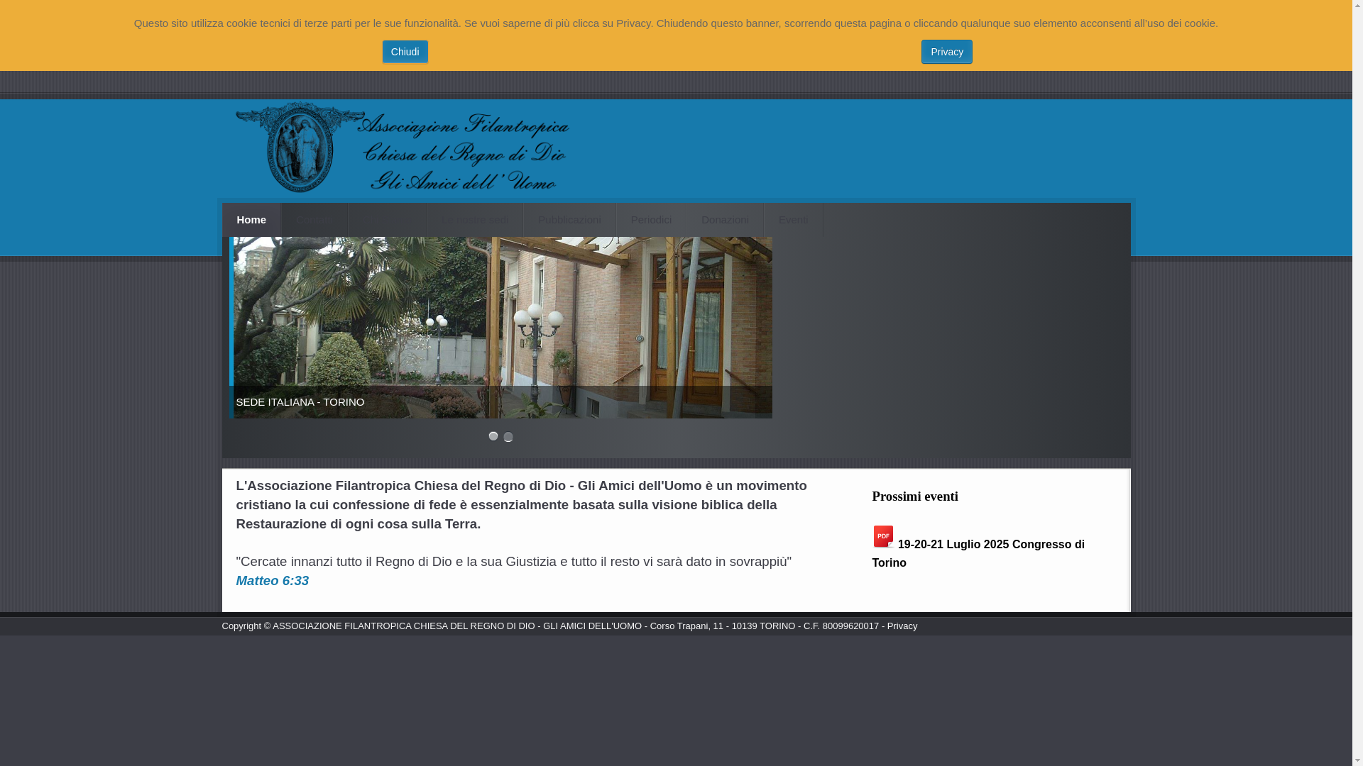 website screenshot of https://chiesadelregnodidio.com/