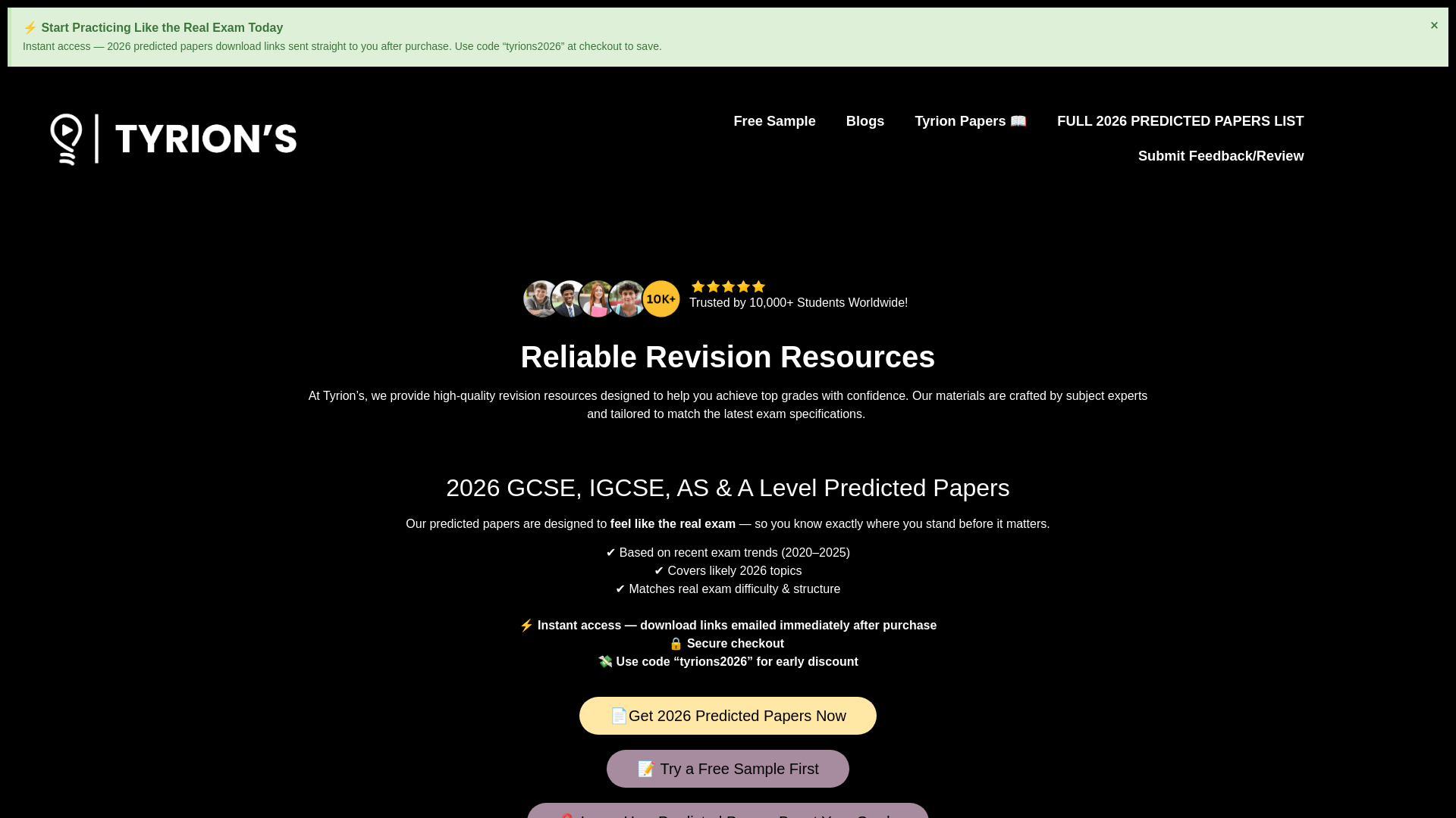 website screenshot of https://predicted.tyrionpapers.com/