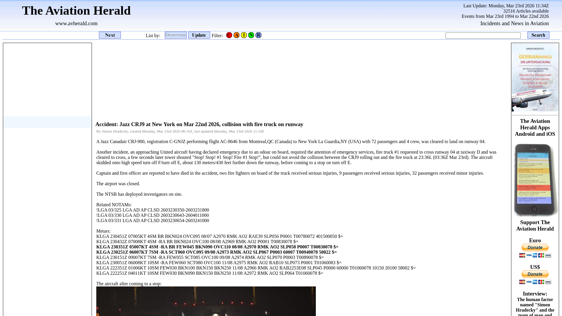 website screenshot of https://avherald.com/h?article=536bb98e&opt=0