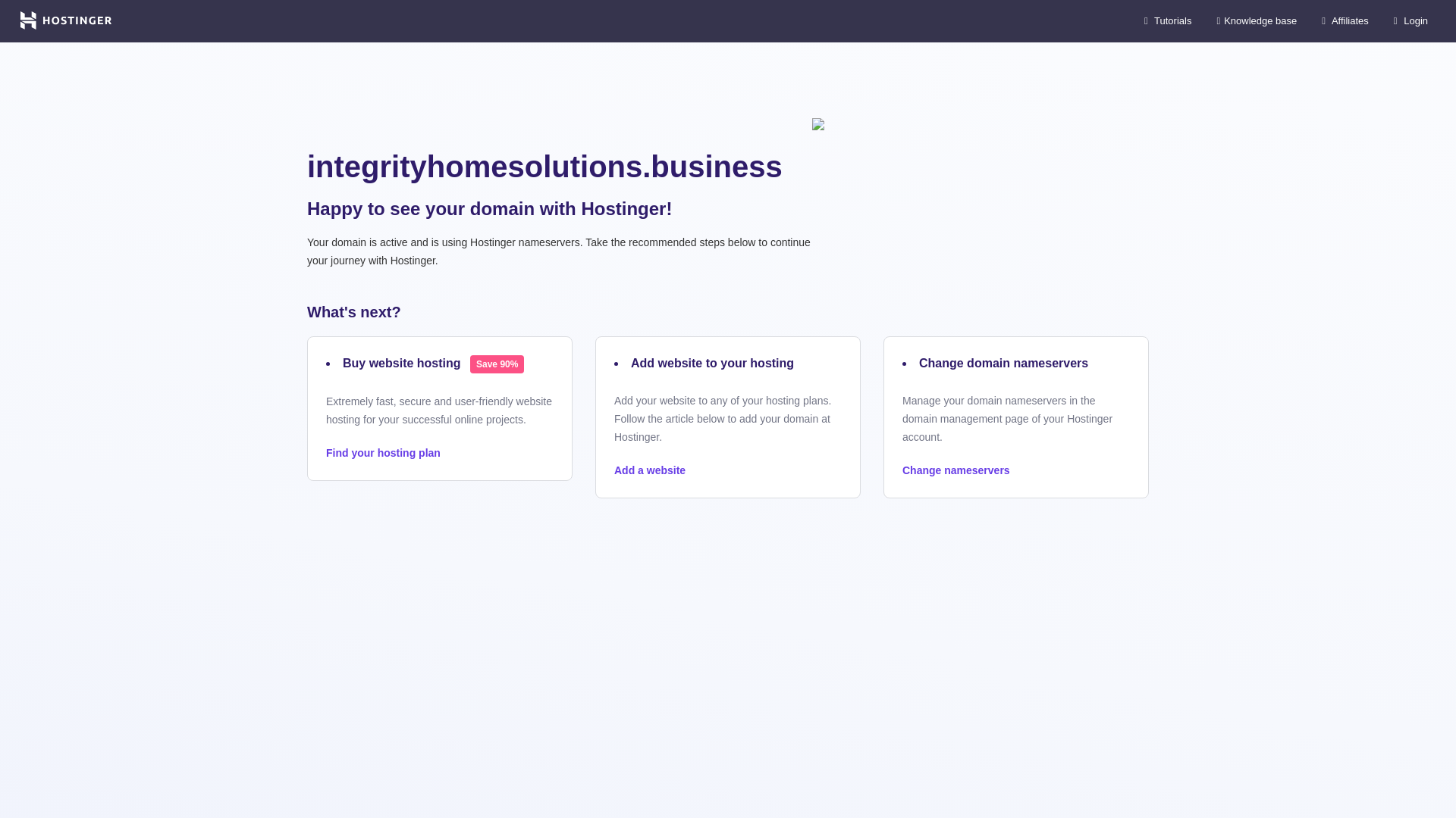 website screenshot of https://integrityhomesolutions.business/