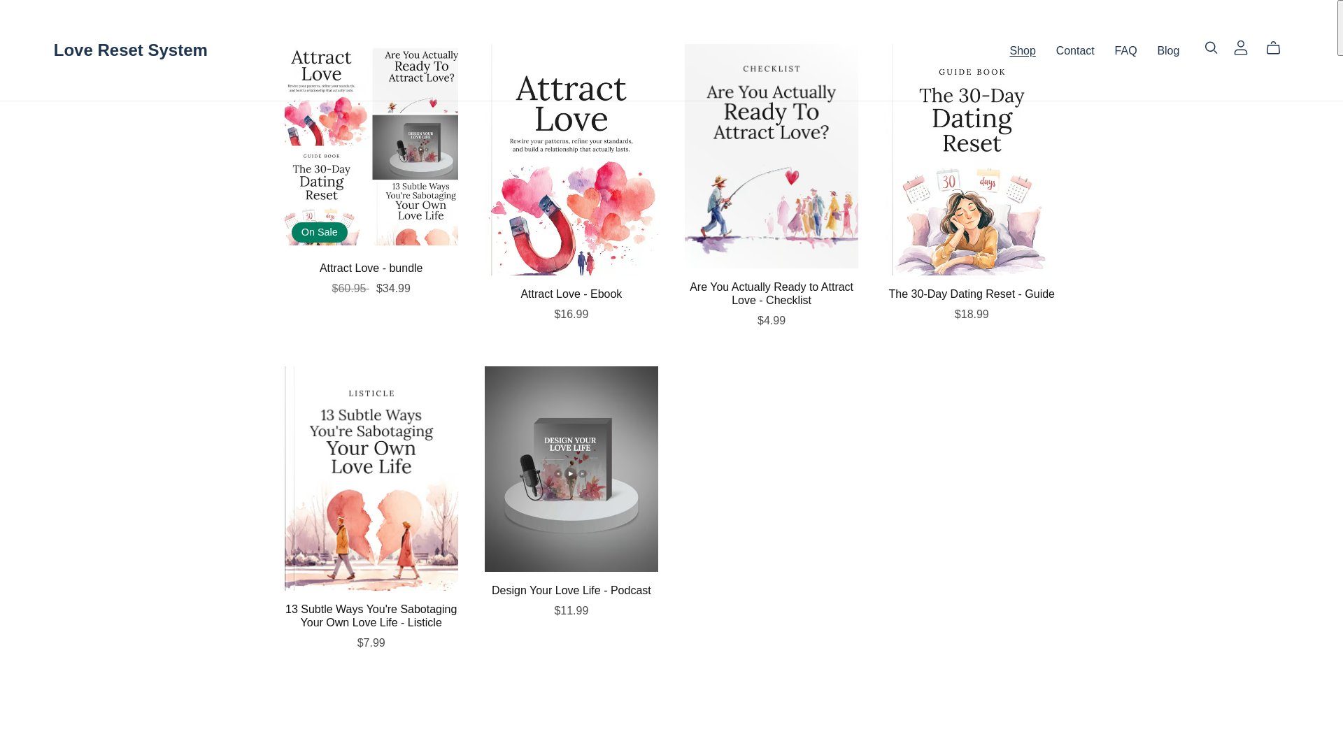 website screenshot of https://loveresetsystem.com