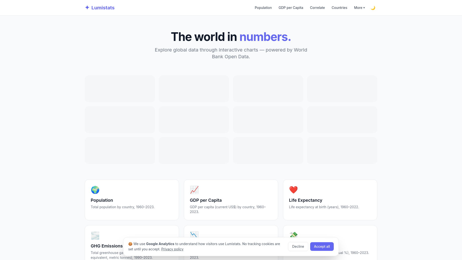 website screenshot of https://lumistats.pages.dev/