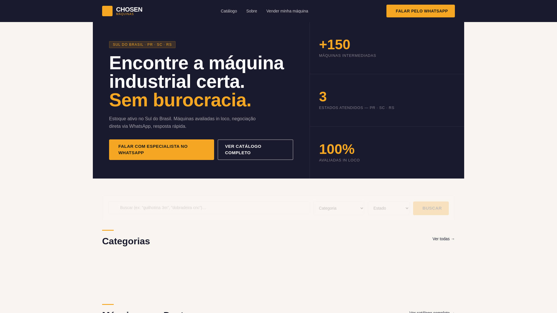 website screenshot of https://chosenmaquinas.pages.dev/