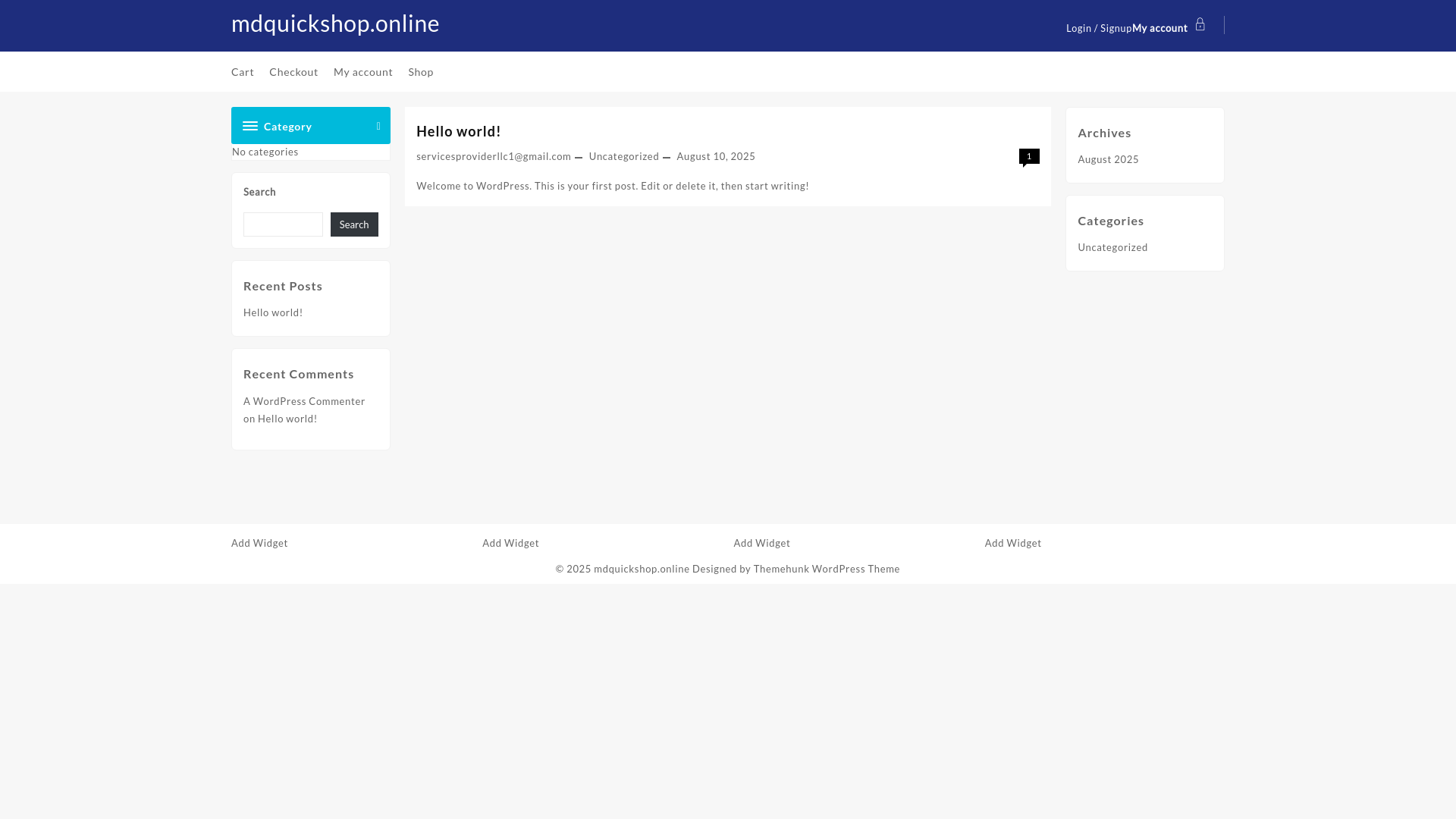 website screenshot of https://mdquickshop.online/