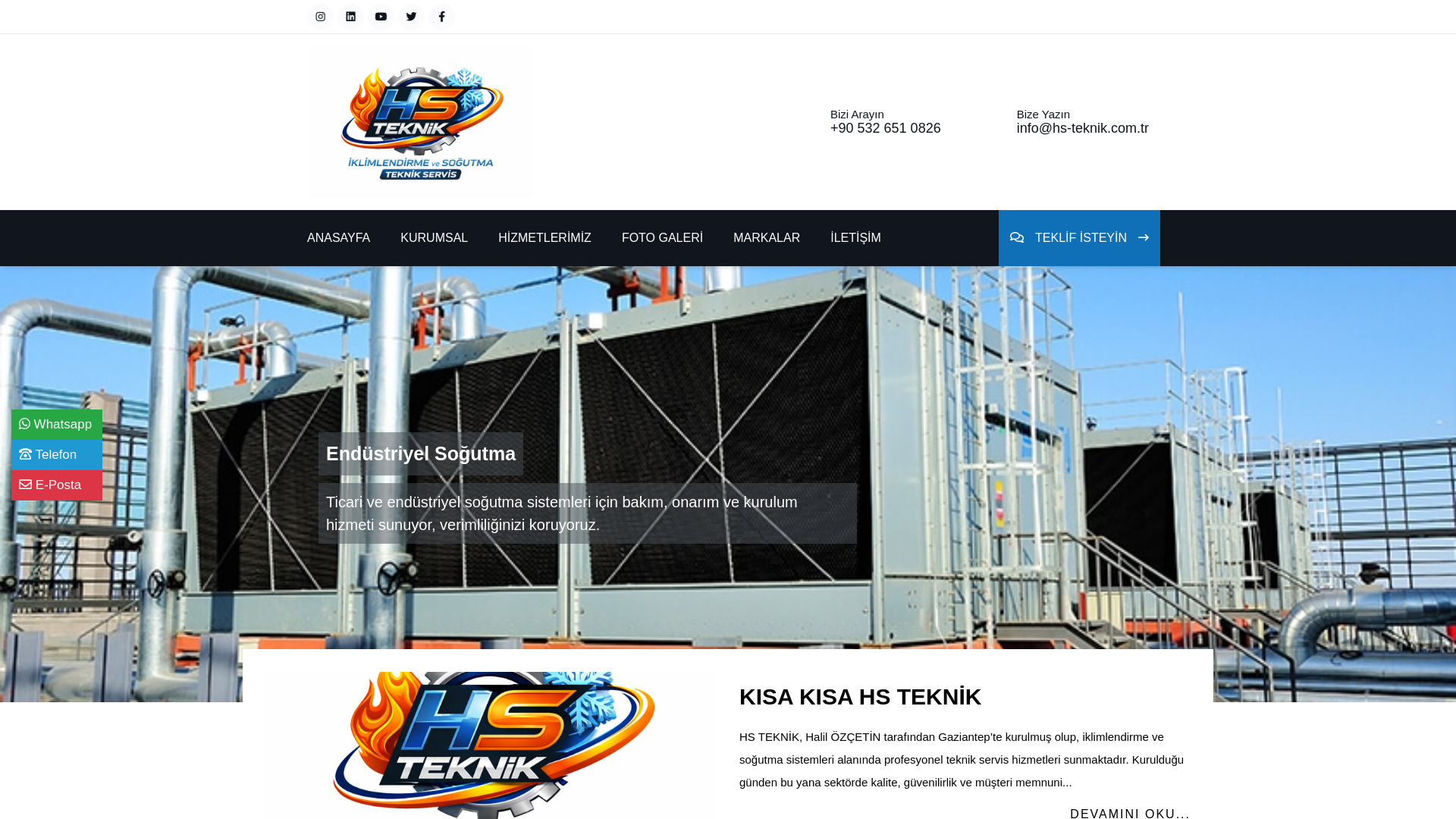 website screenshot of https://hs-teknik.com.tr