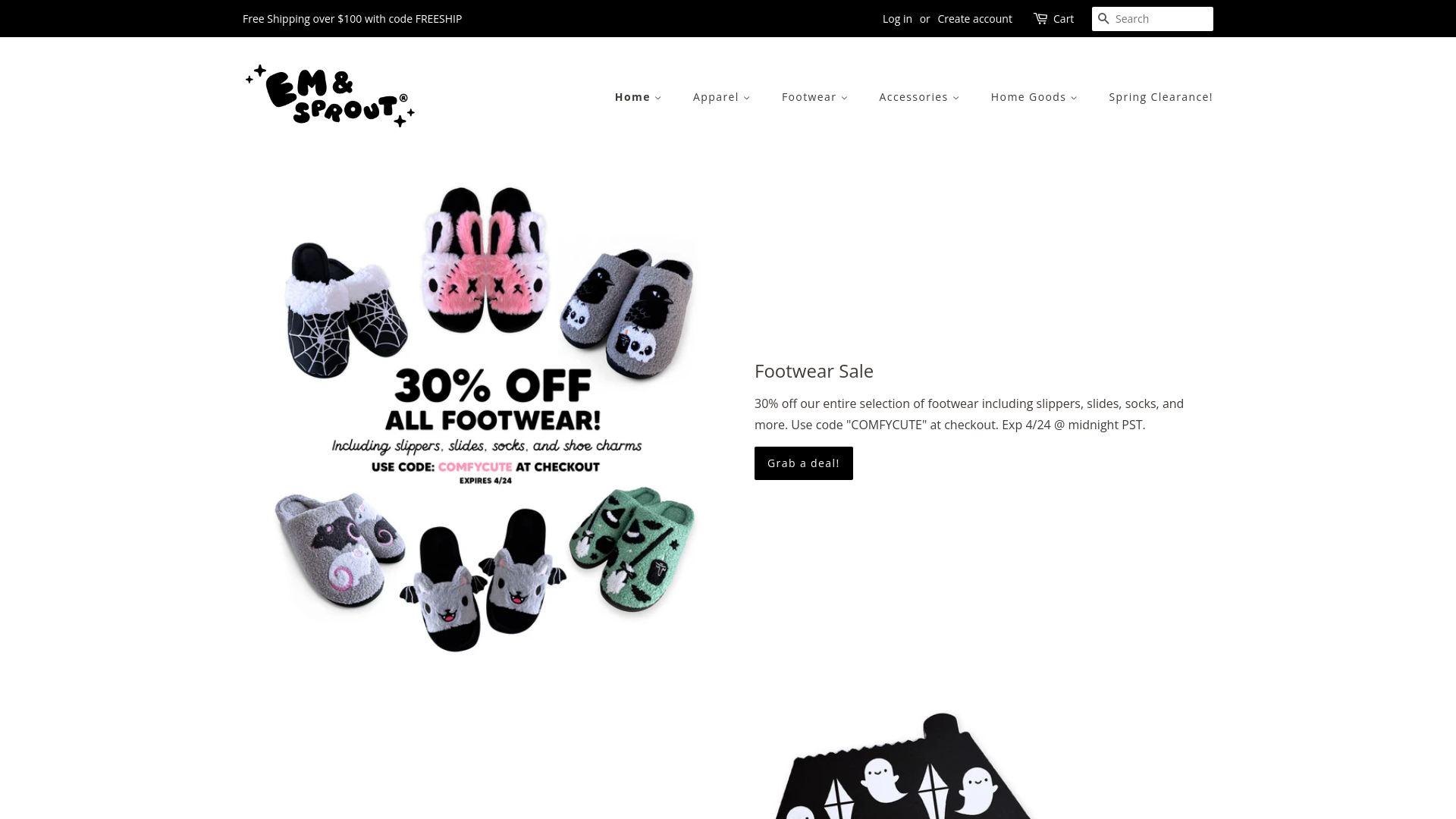 website screenshot of https://emandsprout.com/