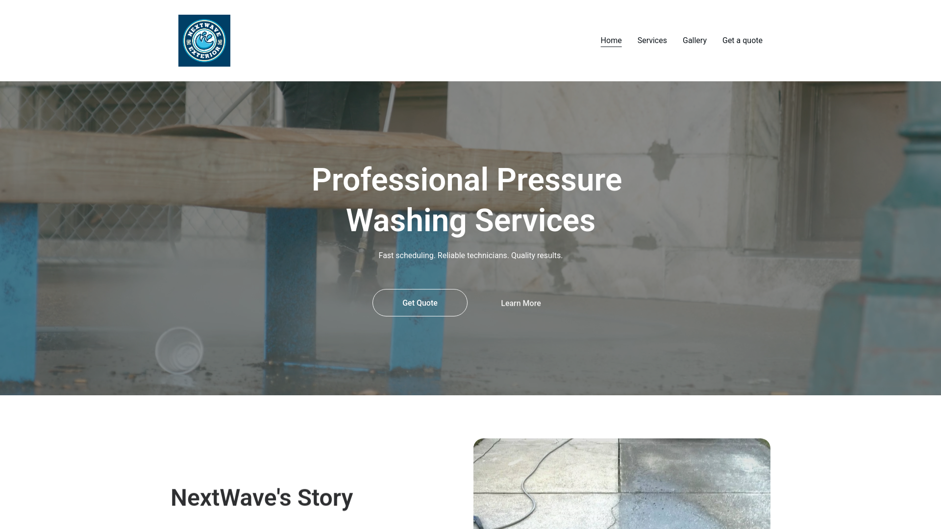 website screenshot of https://nextwaveexteriors.site