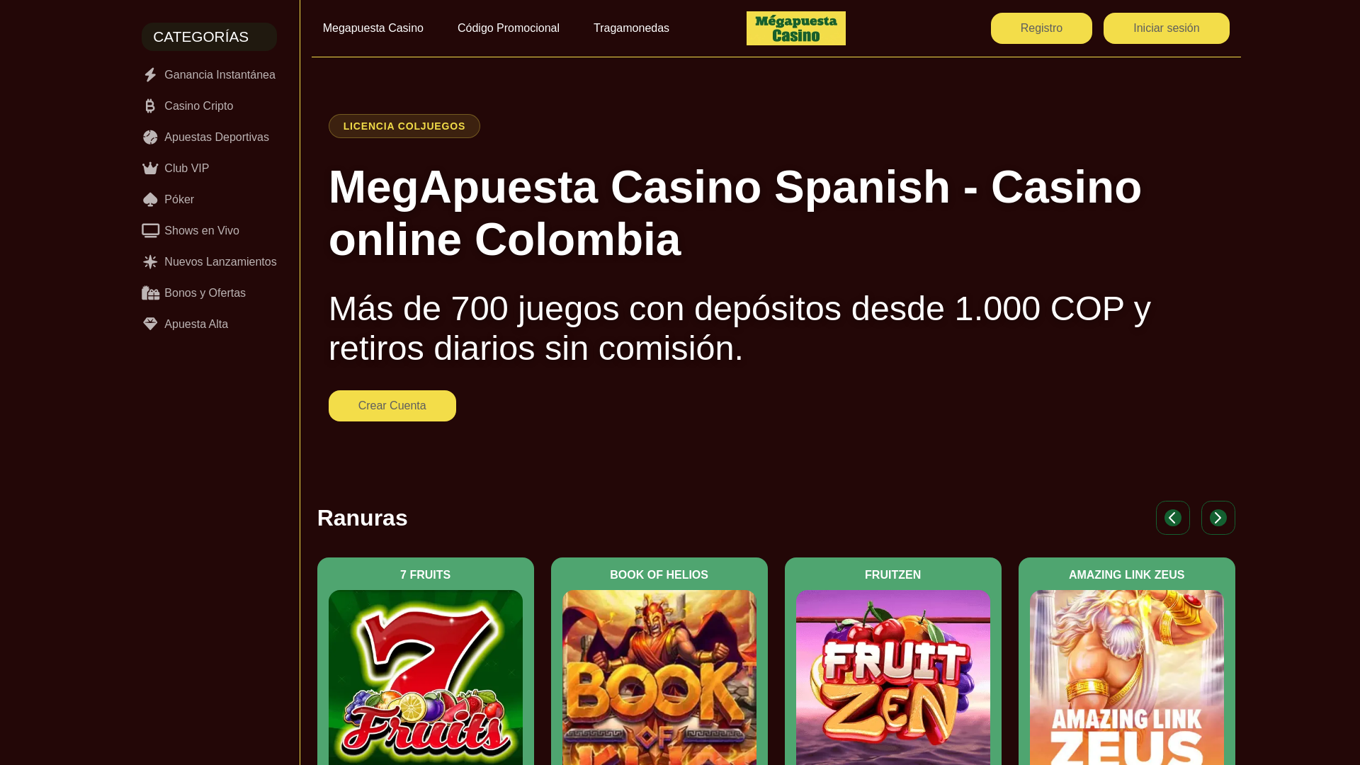 website screenshot of https://casinomegapuestaco-com.pages.dev/