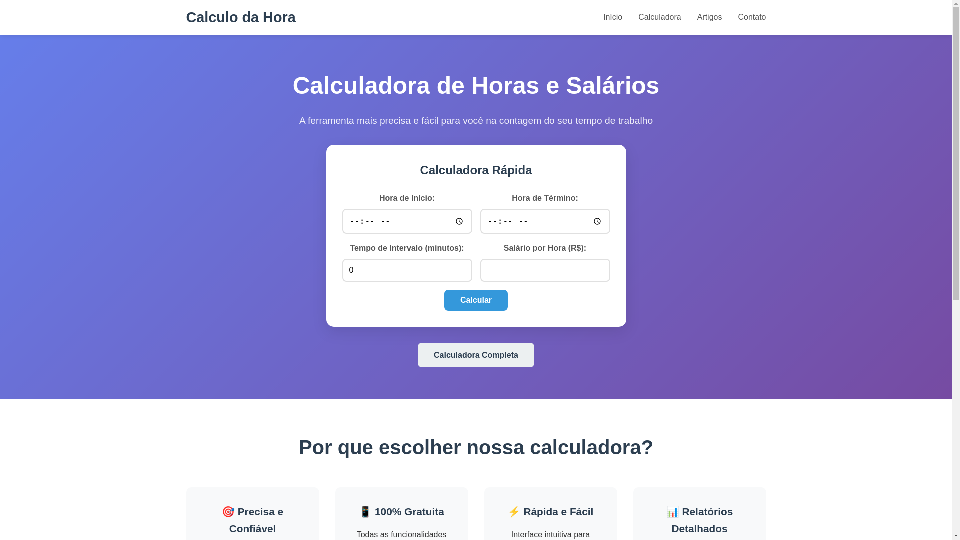 website screenshot of https://calculodahora-site.pages.dev/
