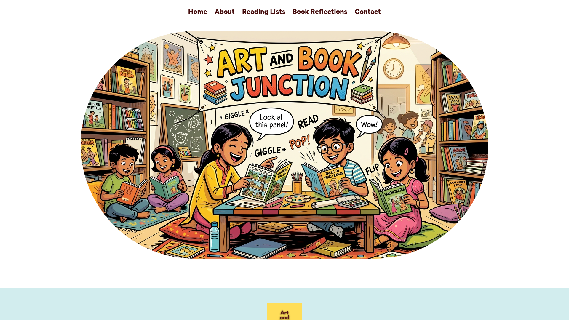 website screenshot of https://artandbookjunction.com/
