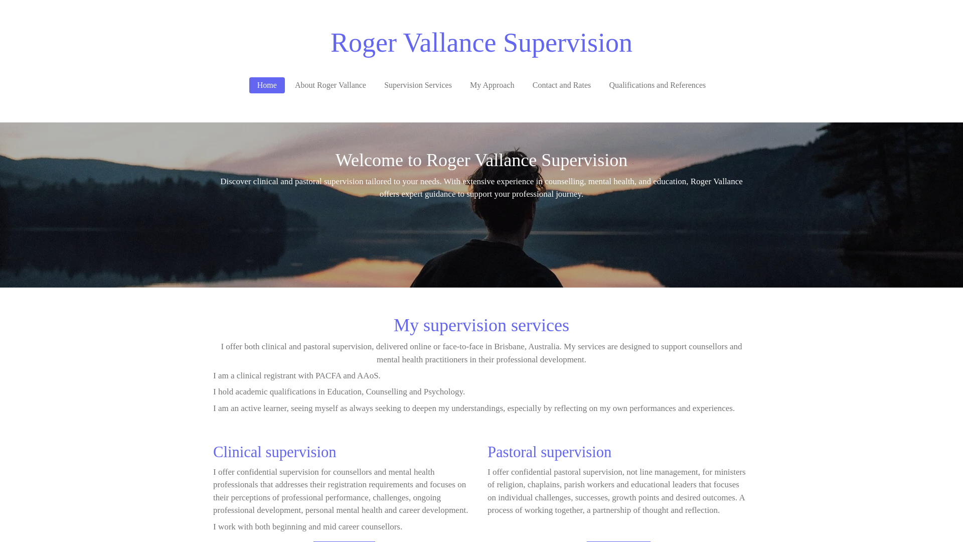 website screenshot of https://rogervallancesupervision.com.au