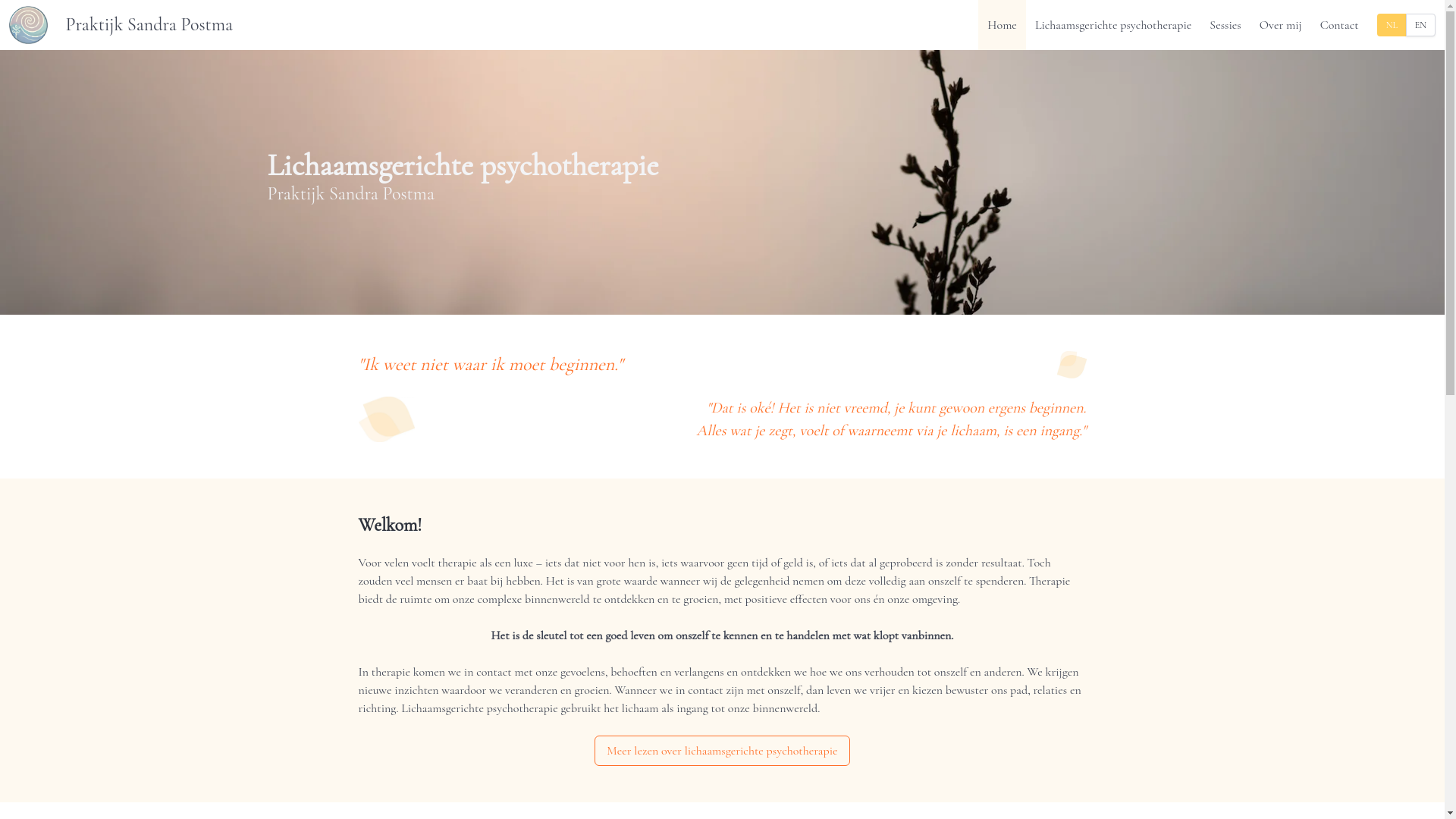 website screenshot of https://sandra-postma.pages.dev/