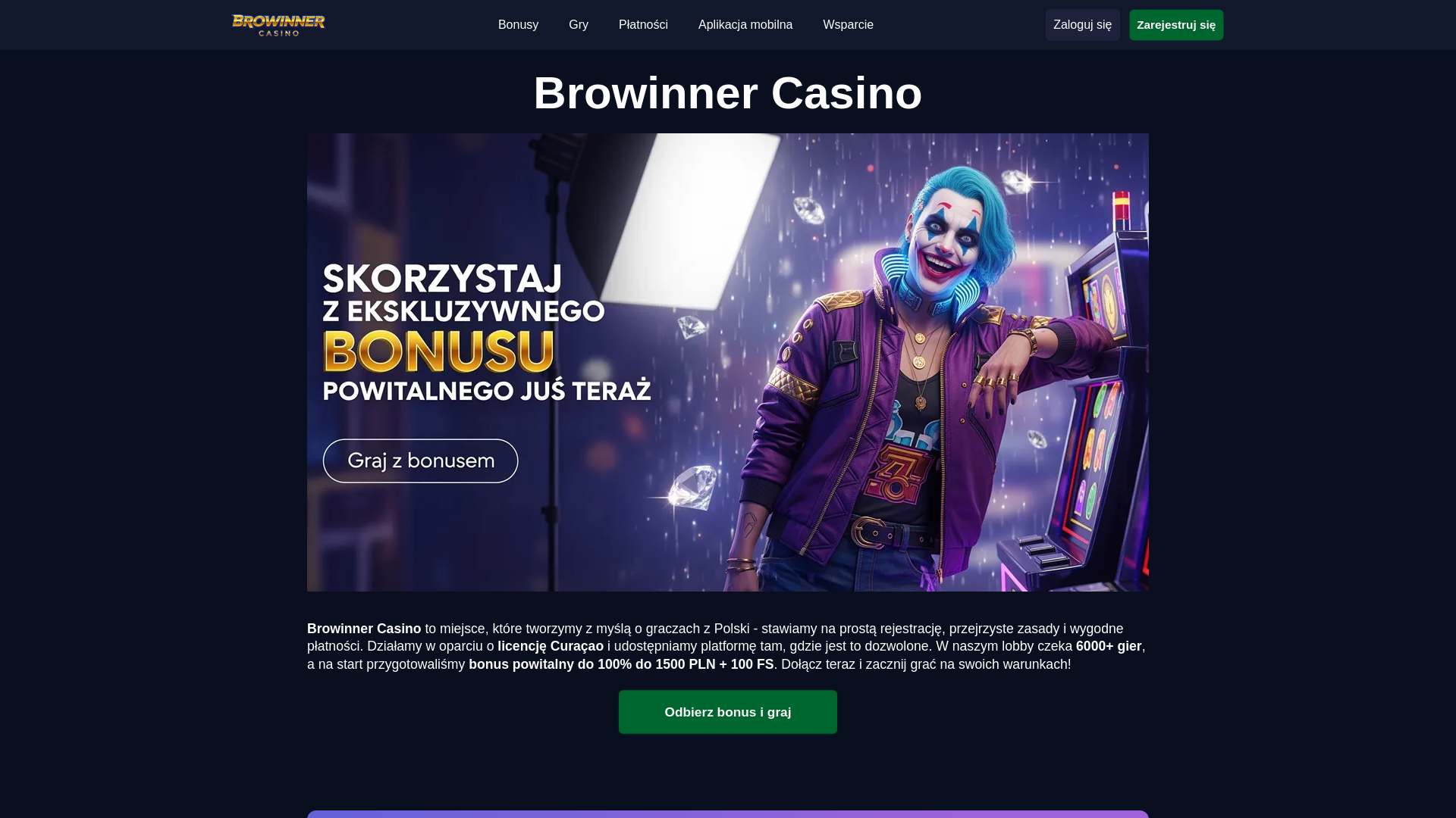 website screenshot of https://browinnercasino-pl-45134.pages.dev/