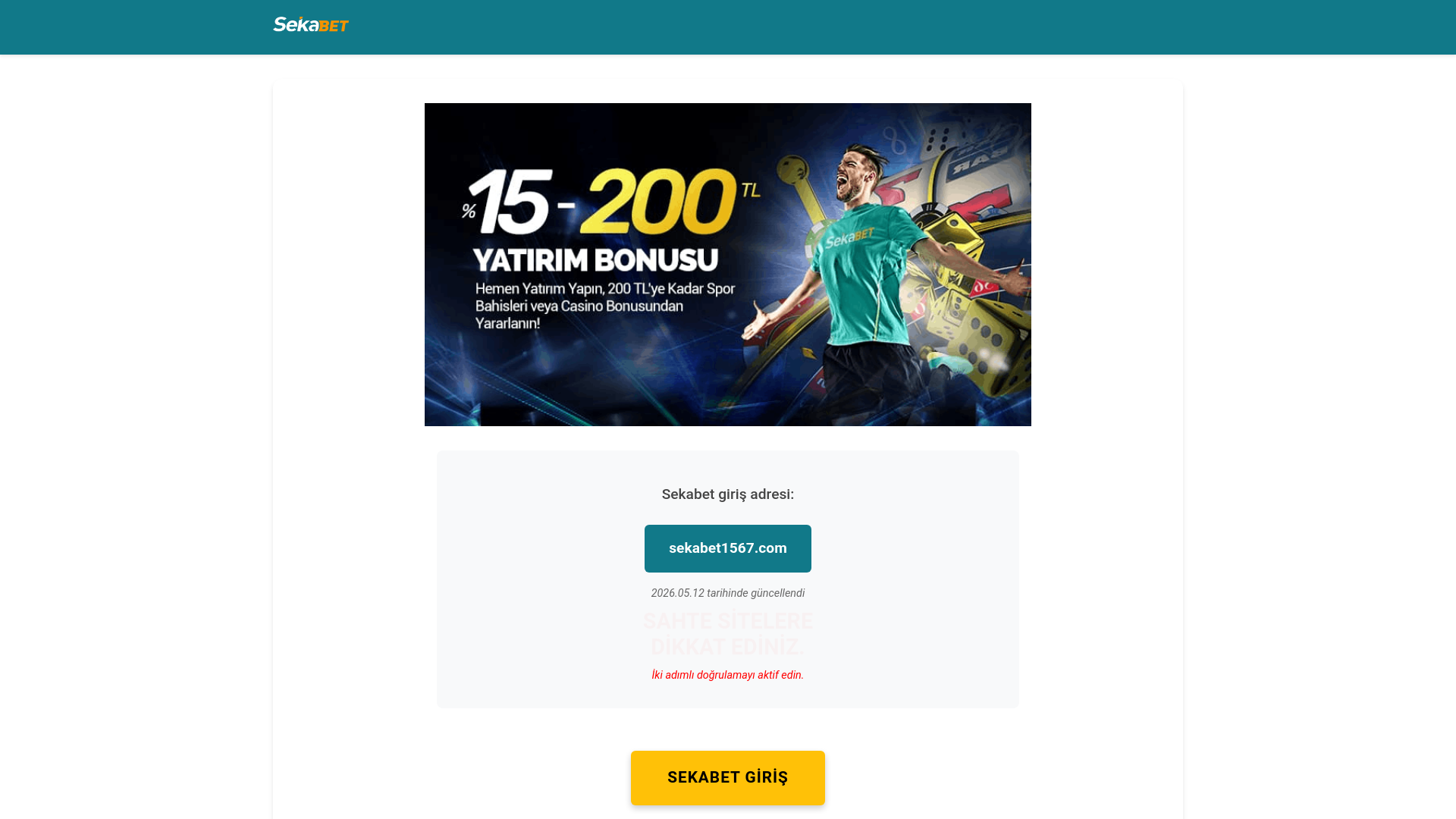website screenshot of https://m.sekabet-guncel.live/