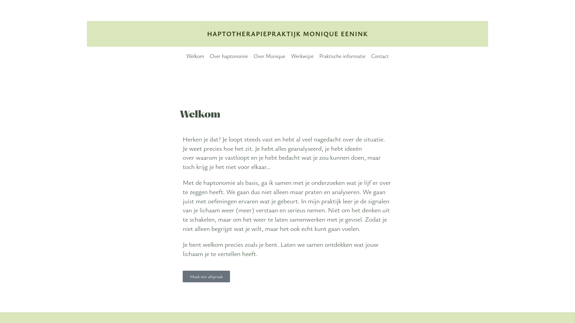 website screenshot of https://haptomonique.nl/