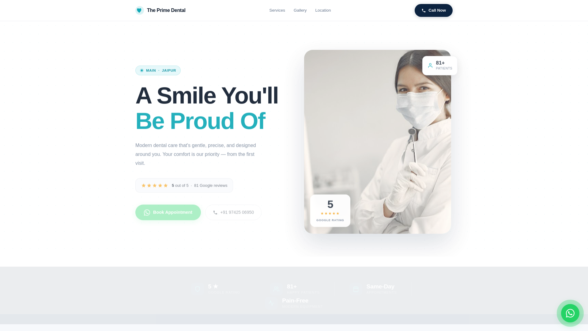website screenshot of https://the-prime-dental-jaipur.pages.dev/