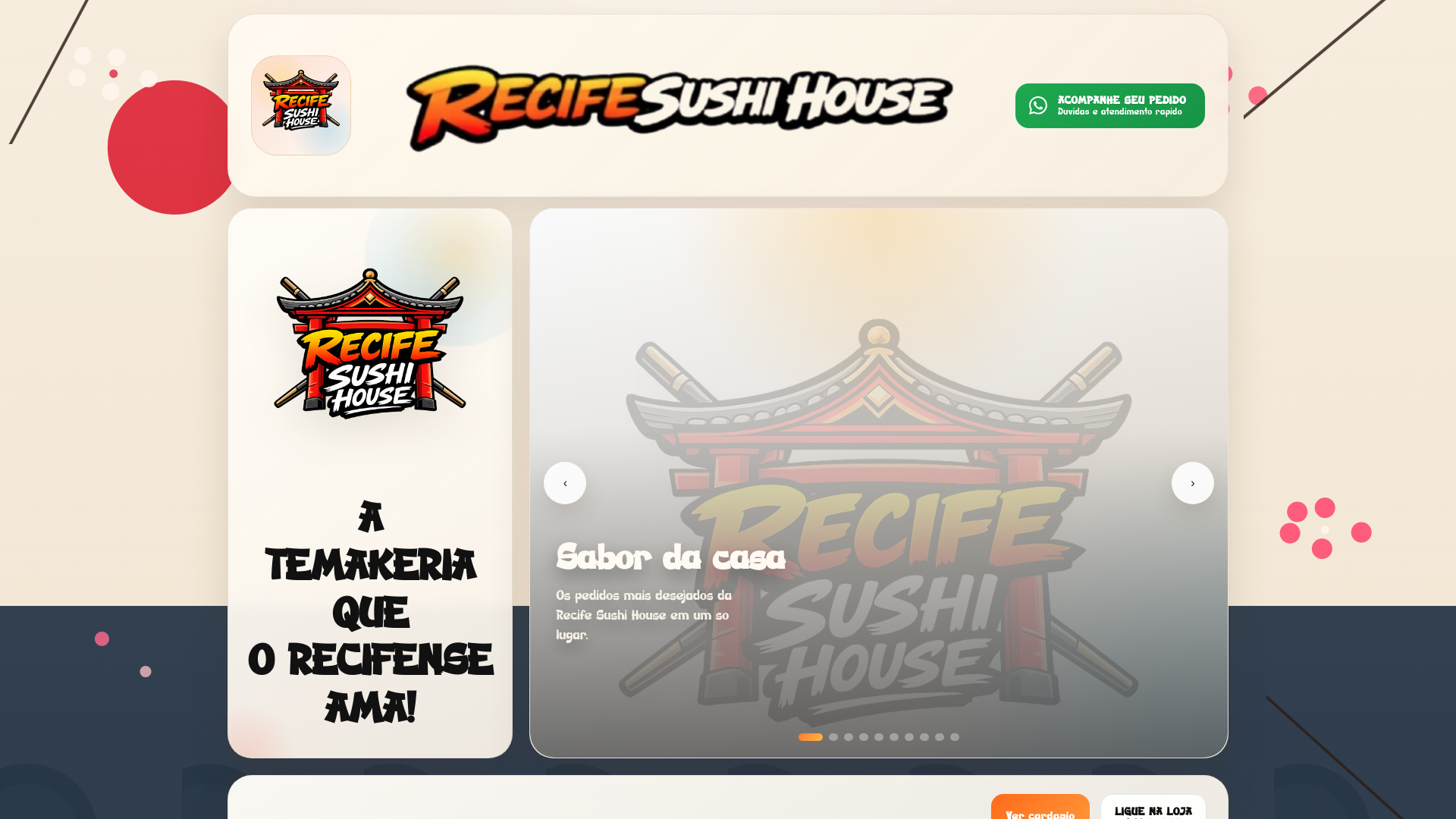 website screenshot of https://recifesushihouse.com.br/
