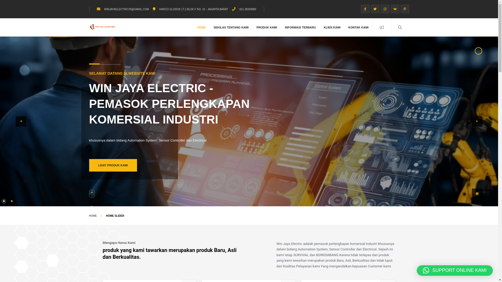 website screenshot of https://winjayaelectric.com/