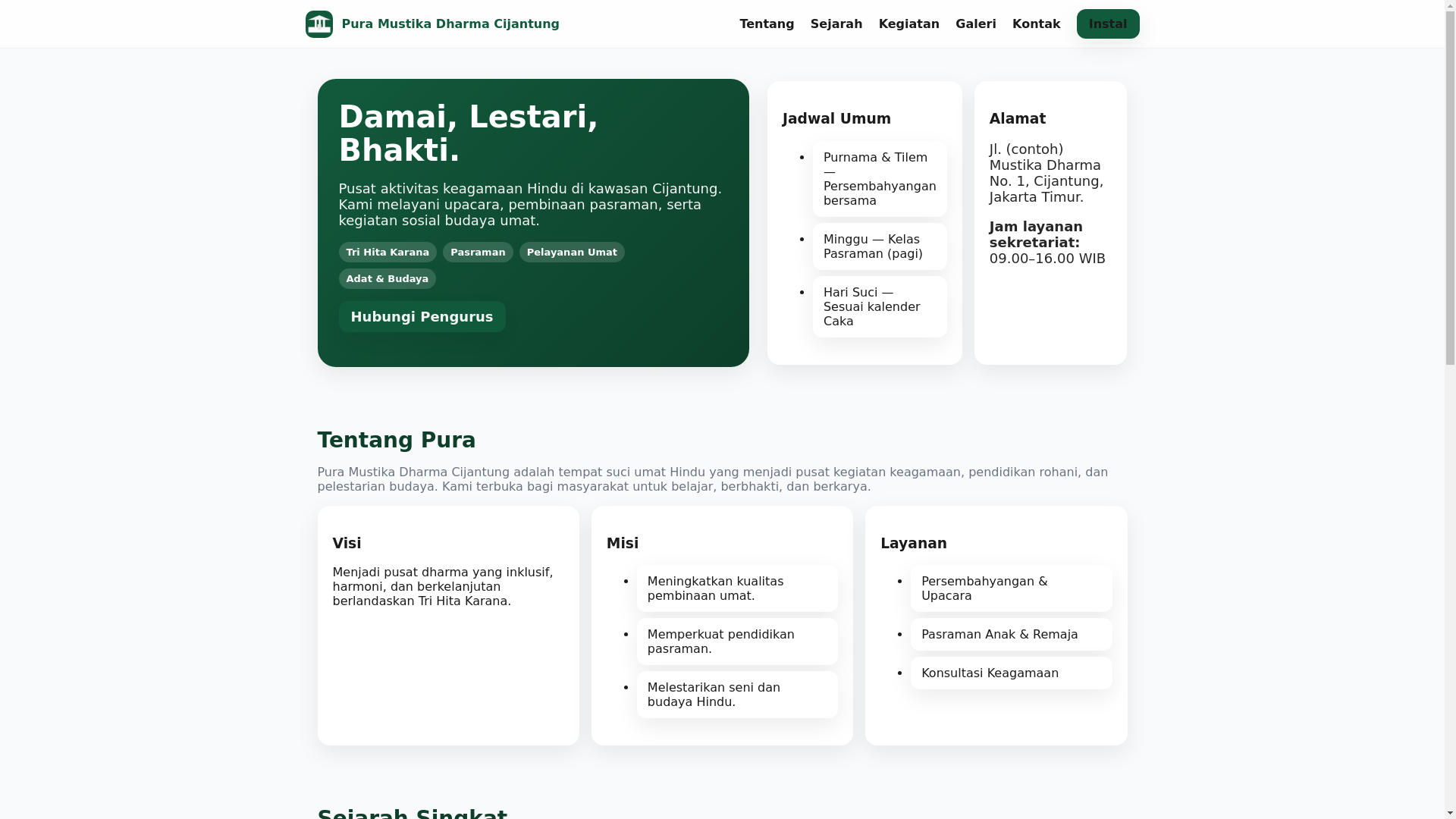website screenshot of https://pura-cijantung.pages.dev/
