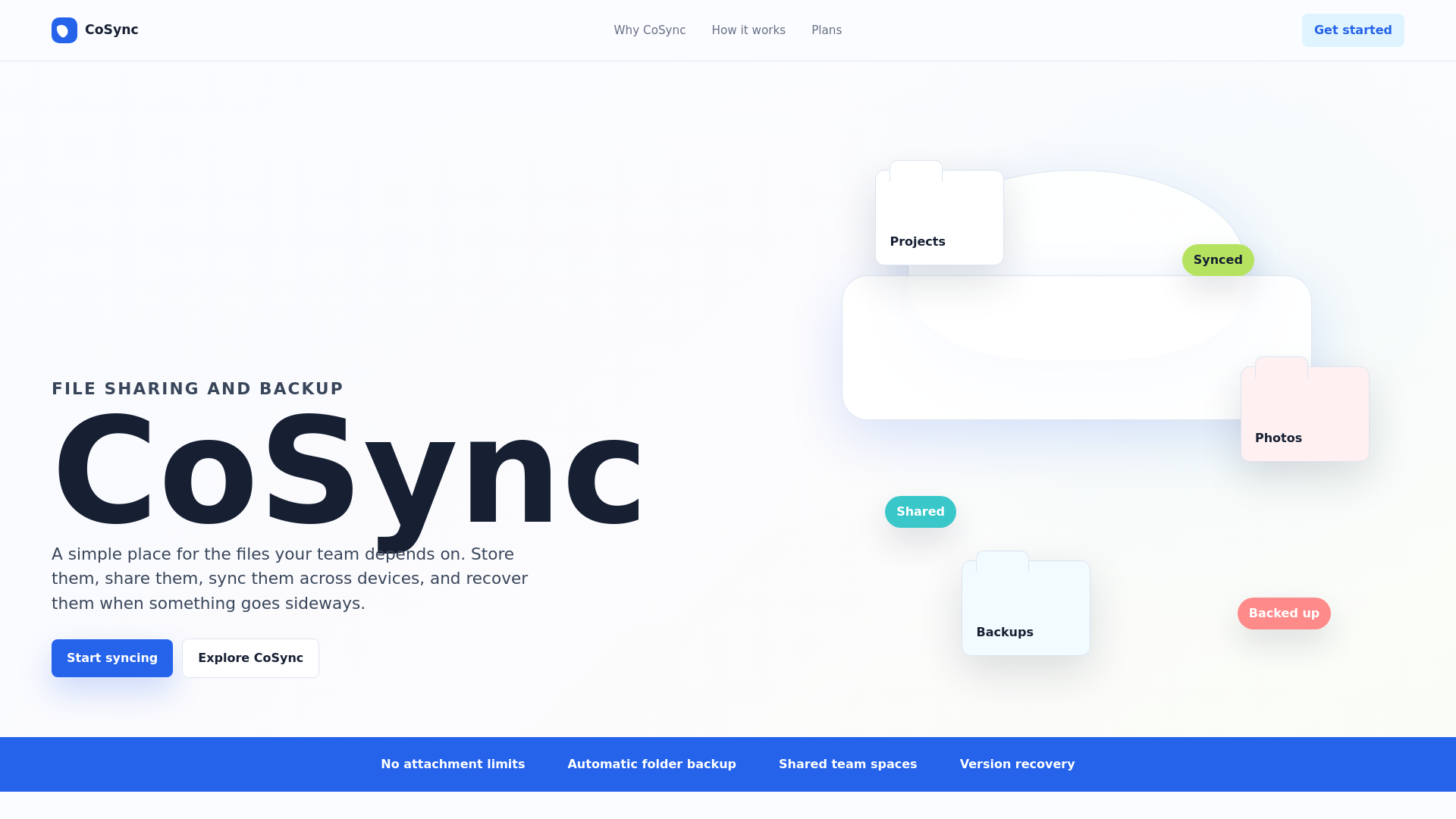 website screenshot of https://cosync-csc.pages.dev/