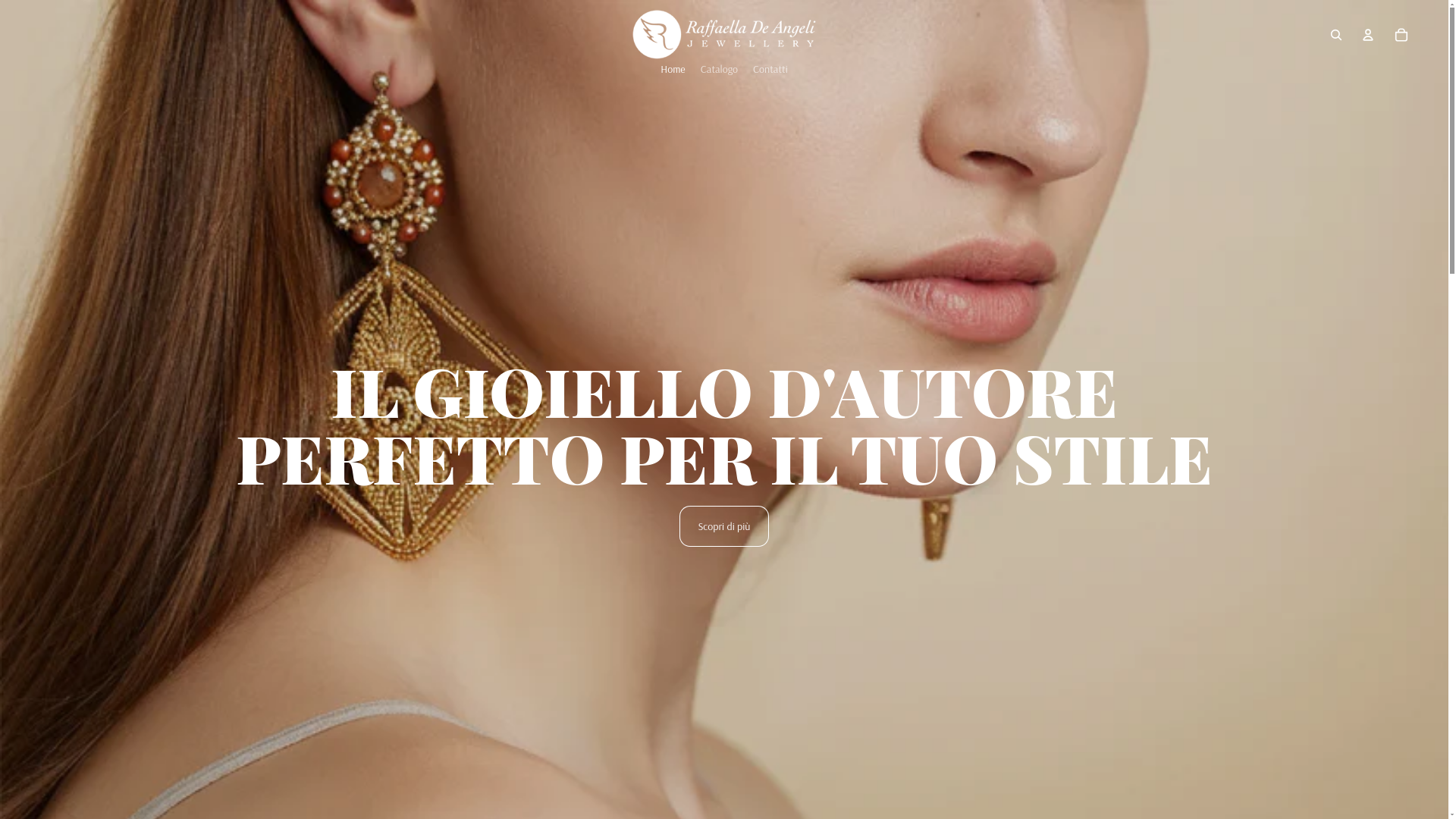 website screenshot of https://raffaelladeangeligioielli.com/