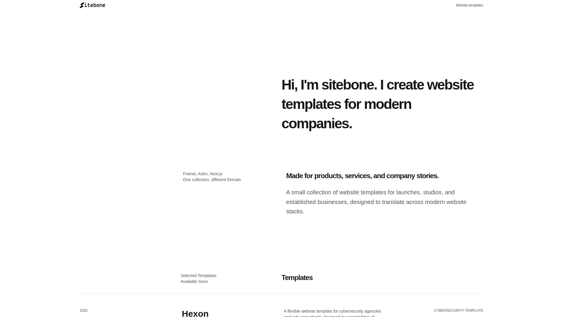 website screenshot of https://sitebone.pages.dev/