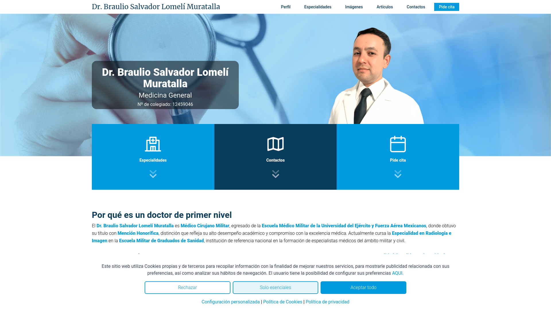 website screenshot of https://drbrauliosalvador.com/